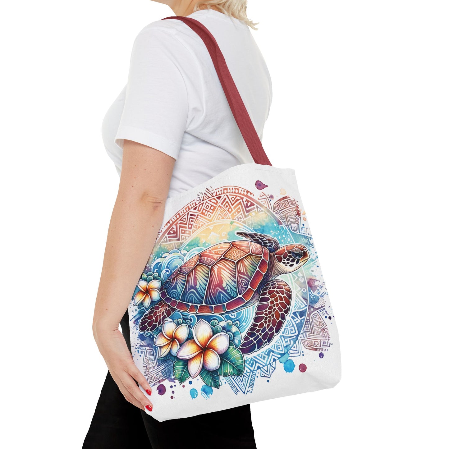 🐢 Tropical Sea Turtle Tote Bag – Coastal, Artistic & Practical 🌺
