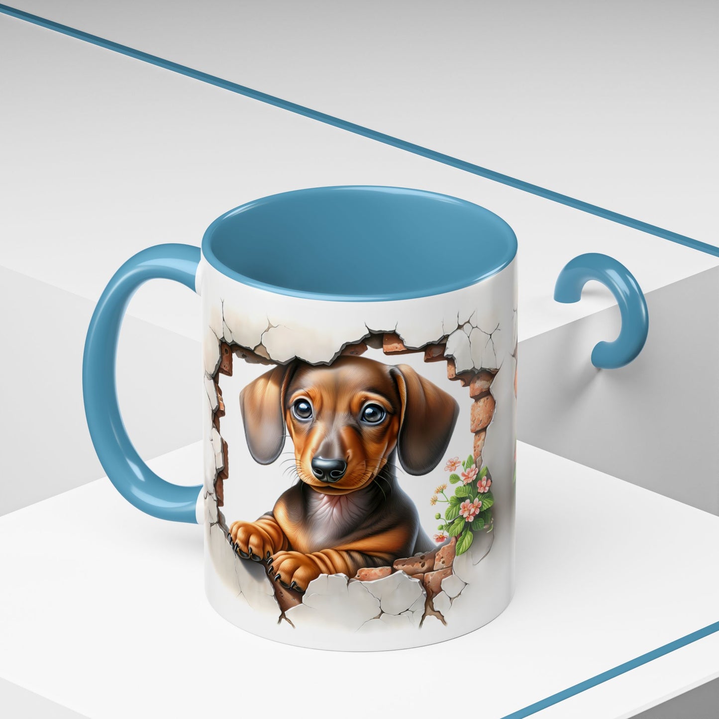 🐾🌭 Dachshund Puppy Accent Mug – Adorable Doxie Coffee Cup ☕❤️