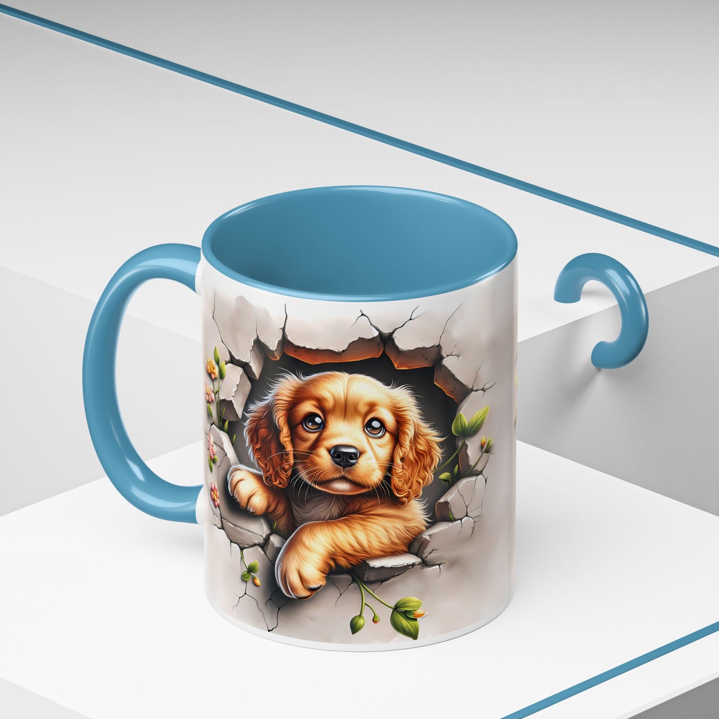 🐾 Cocker Spaniel Puppy Accent Mug – Sweet Fluffy Pup Coffee Cup ☕🤎