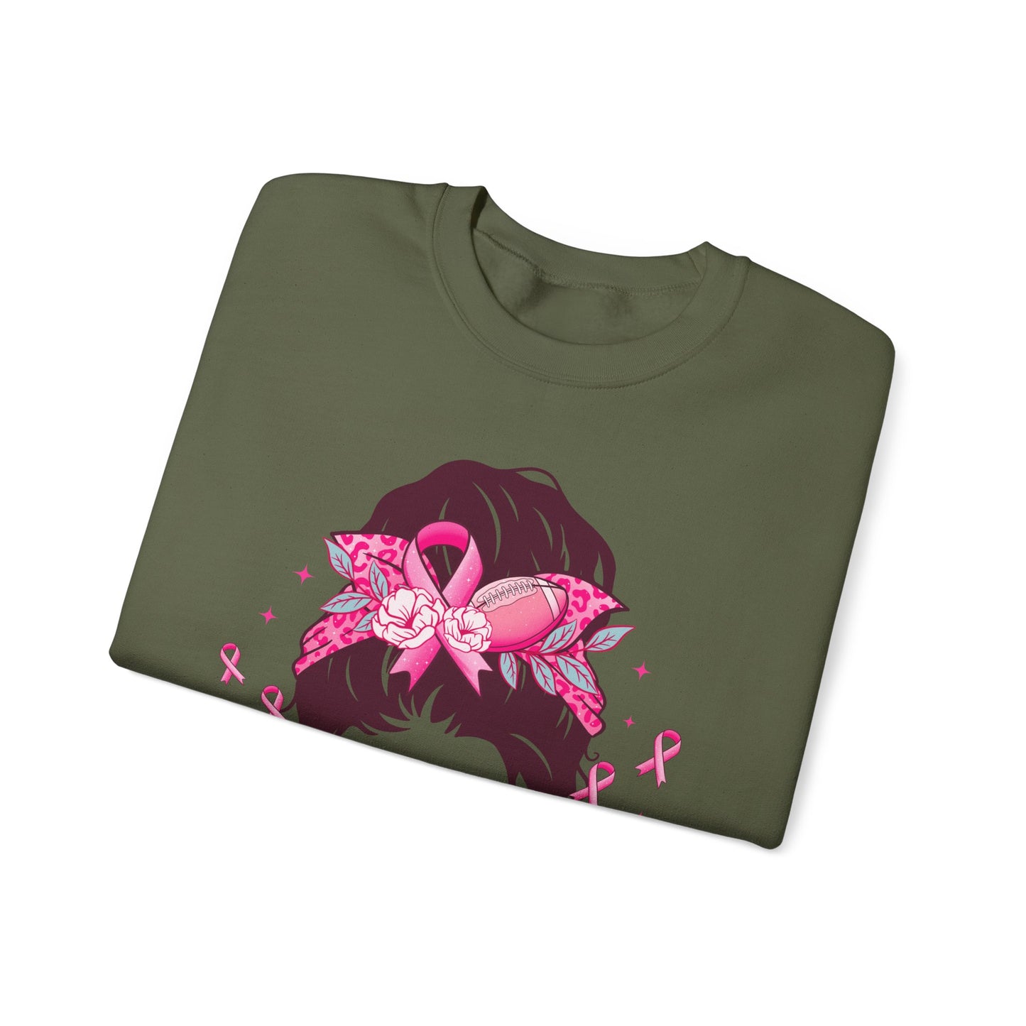 💪🎀 Stronger Than Cancer Sweatshirt – Bold Leopard Print Breast Cancer Awareness Crewneck