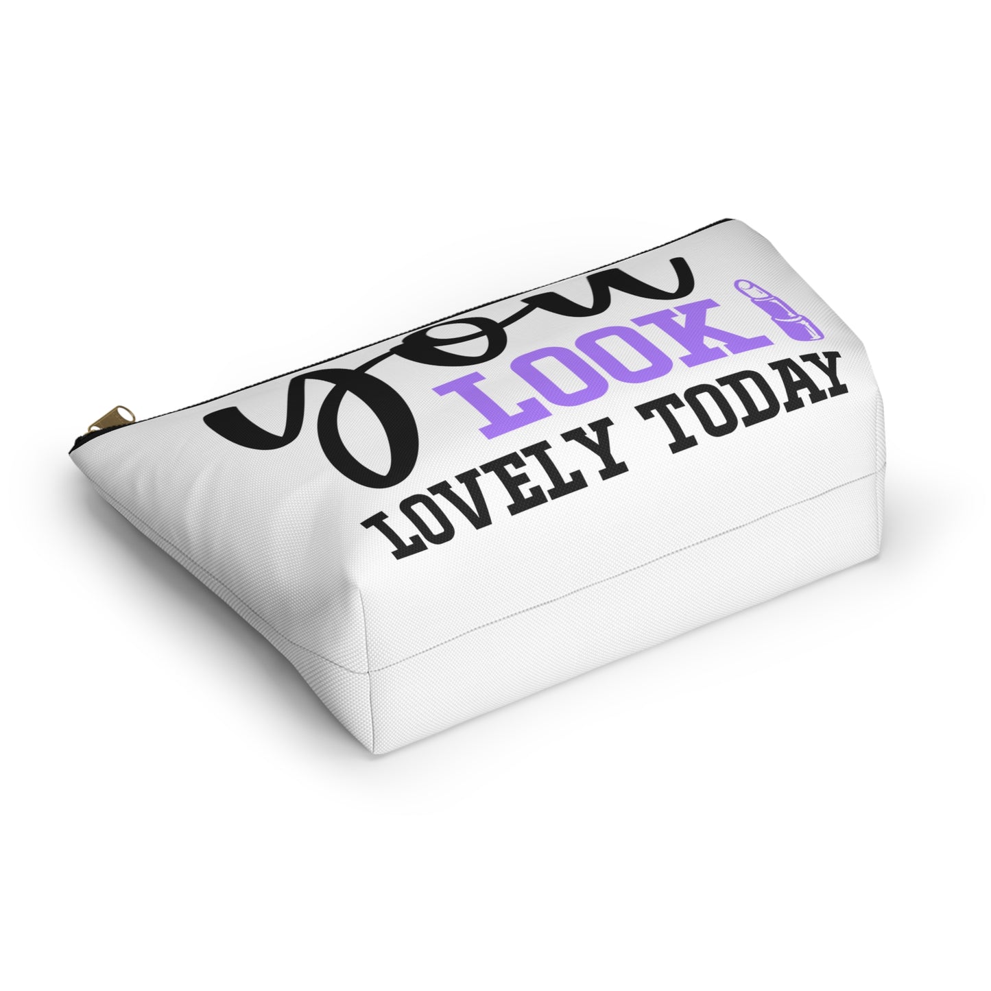 Accessory Pouch – "You Look Lovely Today" Purple Makeup Bag