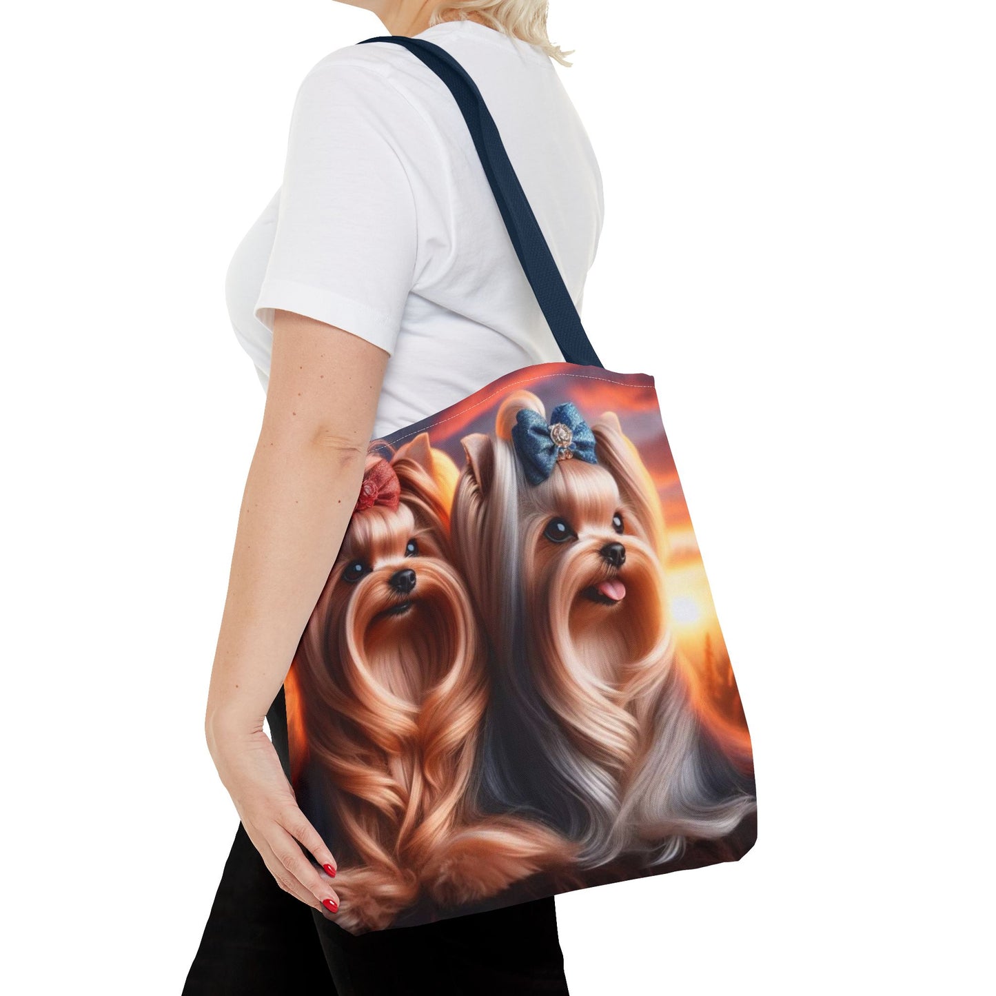 Bolsa de tela Yorkshire Terrier: un bonito regalo para amantes de los perros, bolsa de compras reutilizable, accesorio para amantes de las mascotas, elegante bolso de mano para uso diario.