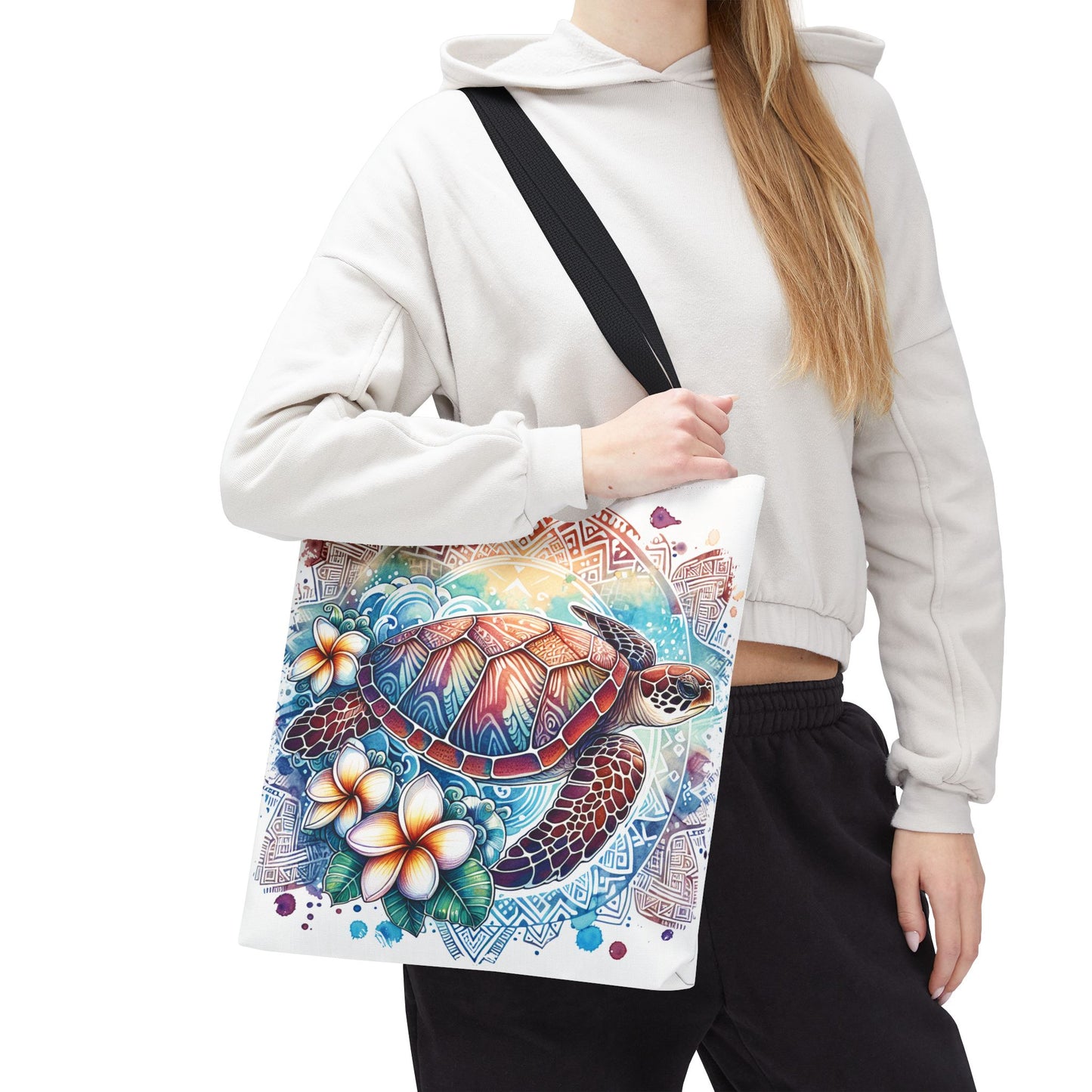🐢 Tropical Sea Turtle Tote Bag – Coastal, Artistic & Practical 🌺