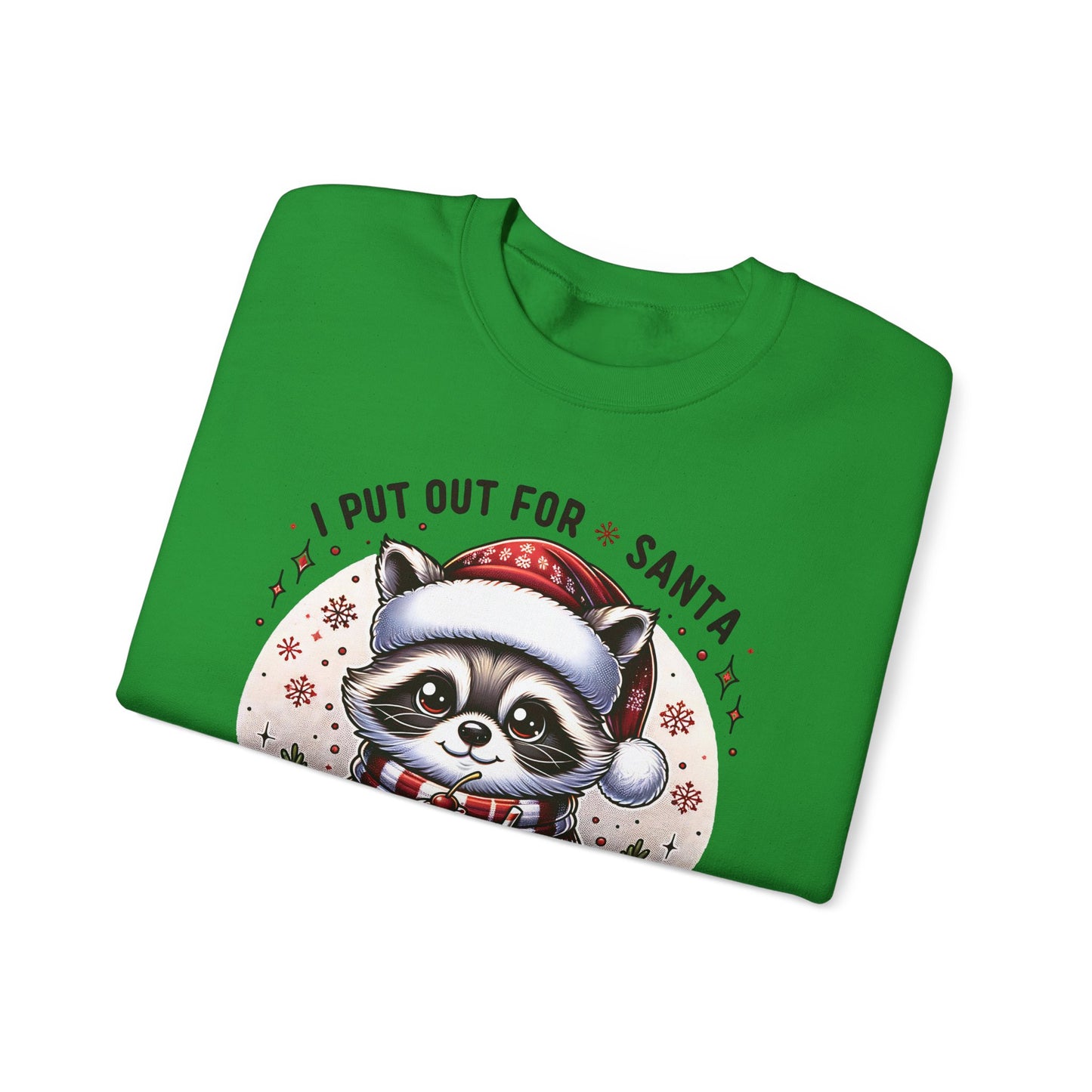 🎄🦝 “Naughty Raccoon Cocoa” Christmas Crewneck – Cute, Cozy & A Little Cheeky
