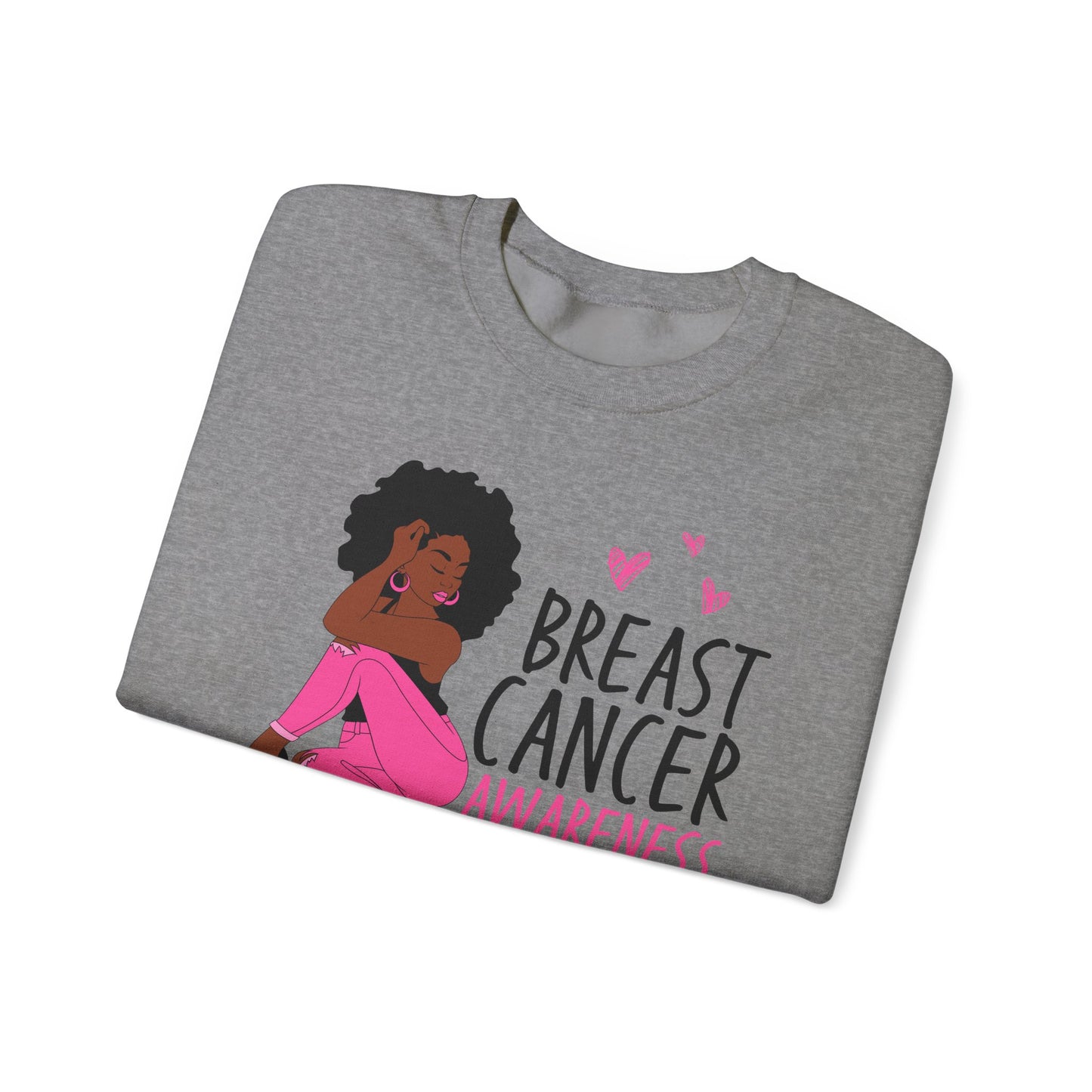 💕✨ Pink Awareness Woman Sweatshirt – Elegant Breast Cancer Support Crewneck