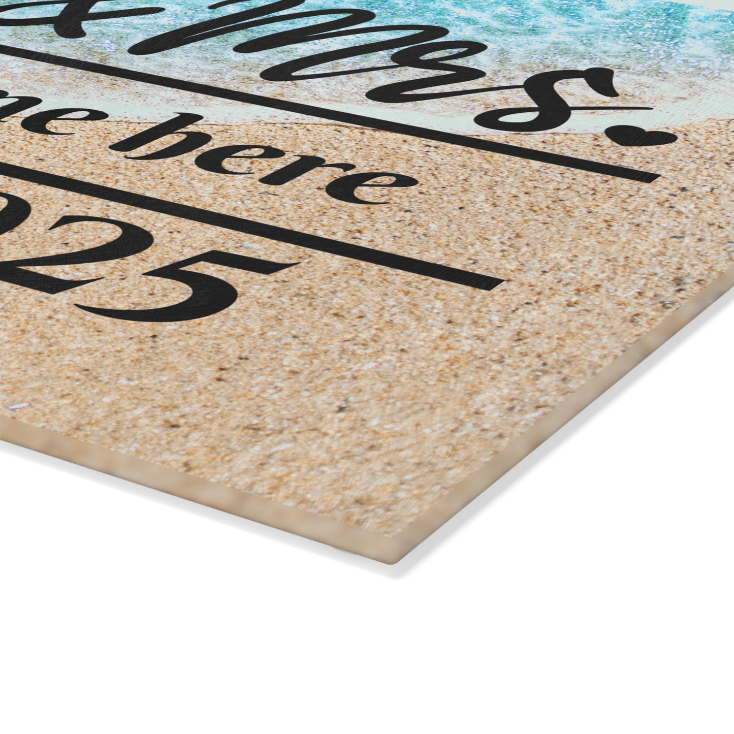 Tabla de cortar Mr. &amp; Mrs. Ocean Shoreline: regalo de boda personalizado con apellido y año