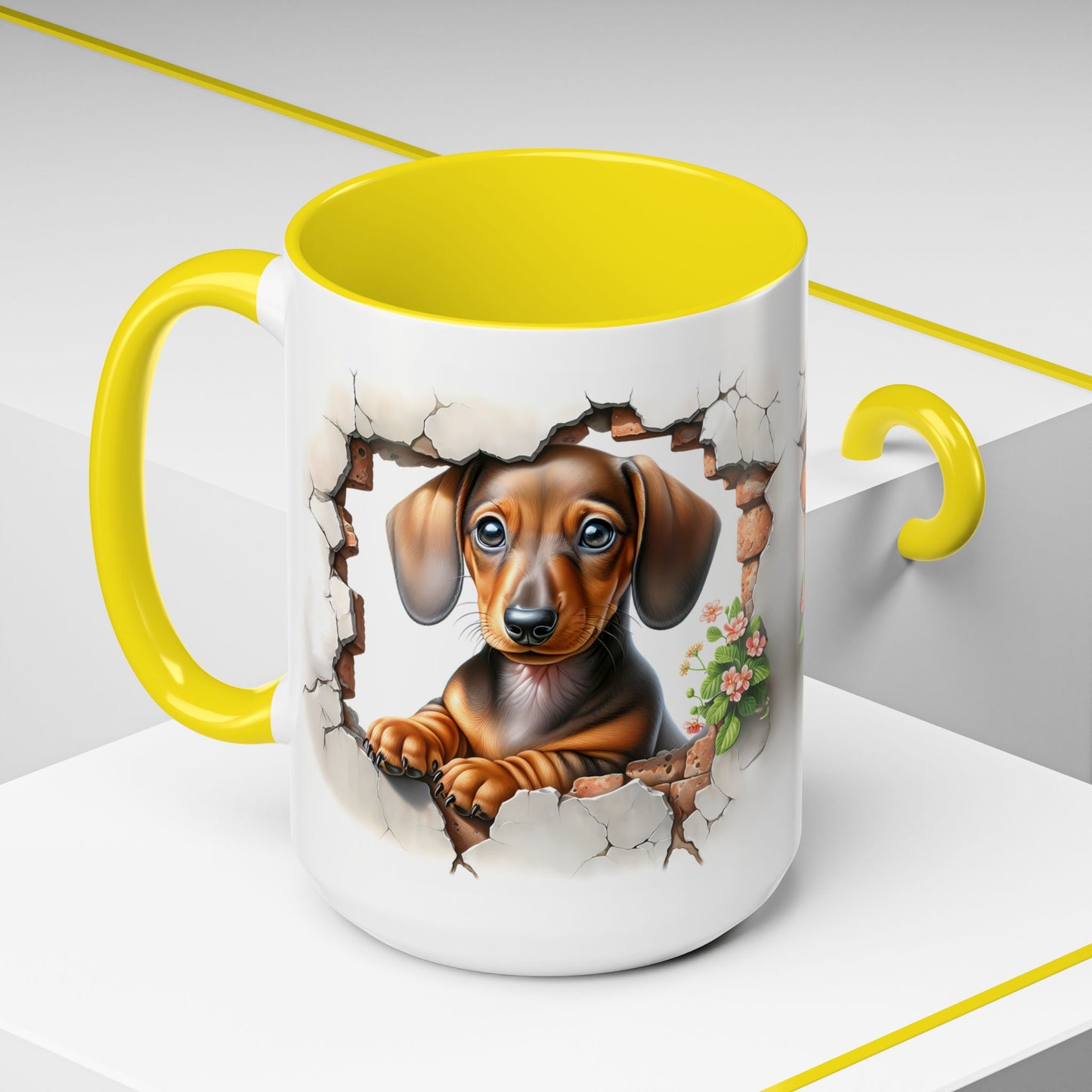 🐾🌭 Dachshund Puppy Accent Mug – Adorable Doxie Coffee Cup ☕❤️