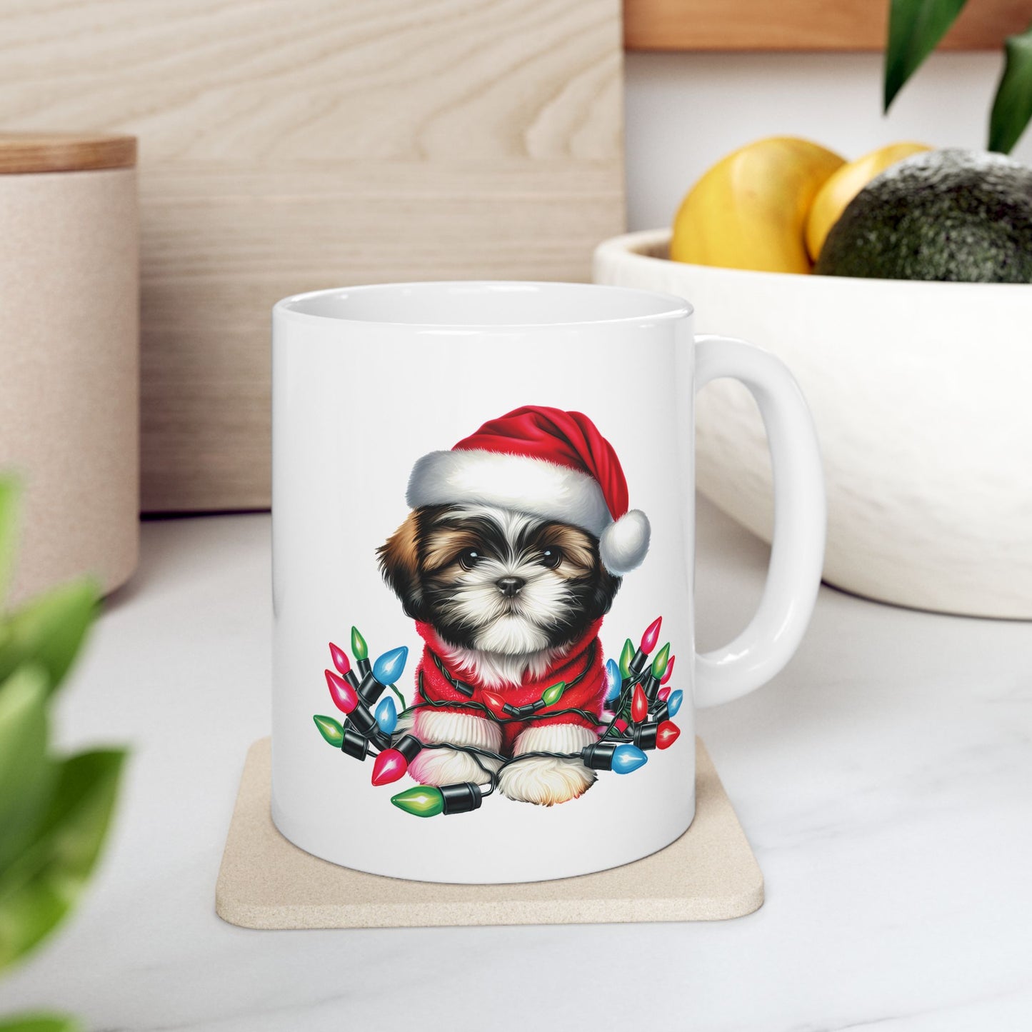 🎅 Shih Tzu Christmas Lights Mug – Sweet Holiday Sips with a Festive Pup 🐾