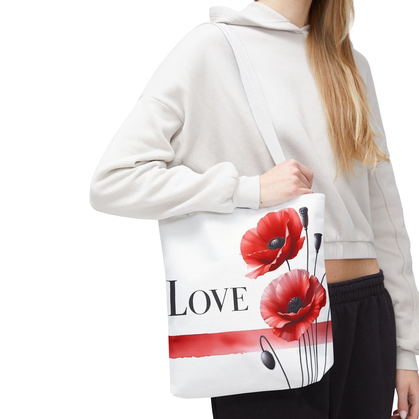 ❤️ Bolso Tote Floral Rojo “Love” – Atrevido, Hermoso y Lleno de Corazón