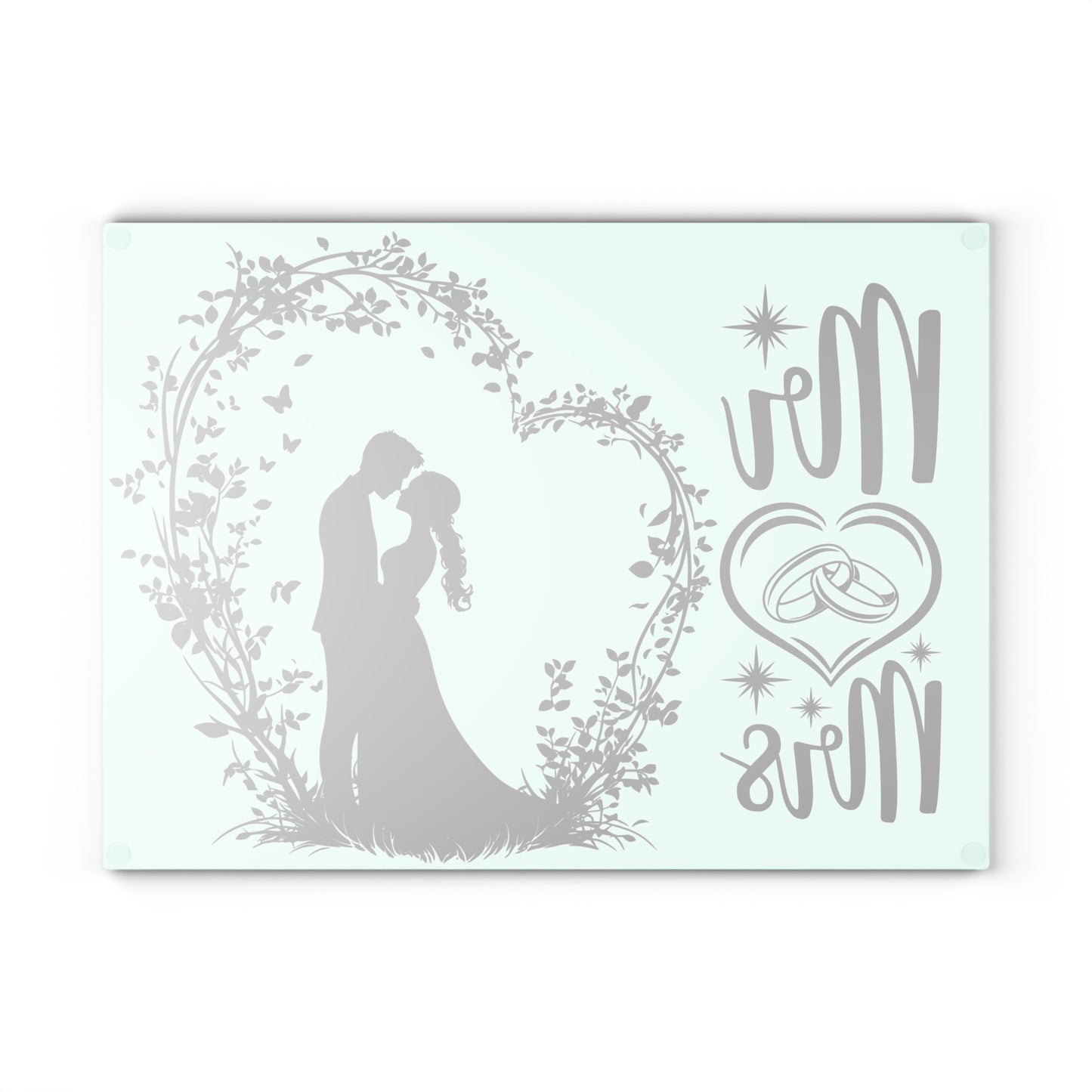 Tabla de cortar Mr &amp; Mrs Mint Romance: Amor encantado en cada detalle
