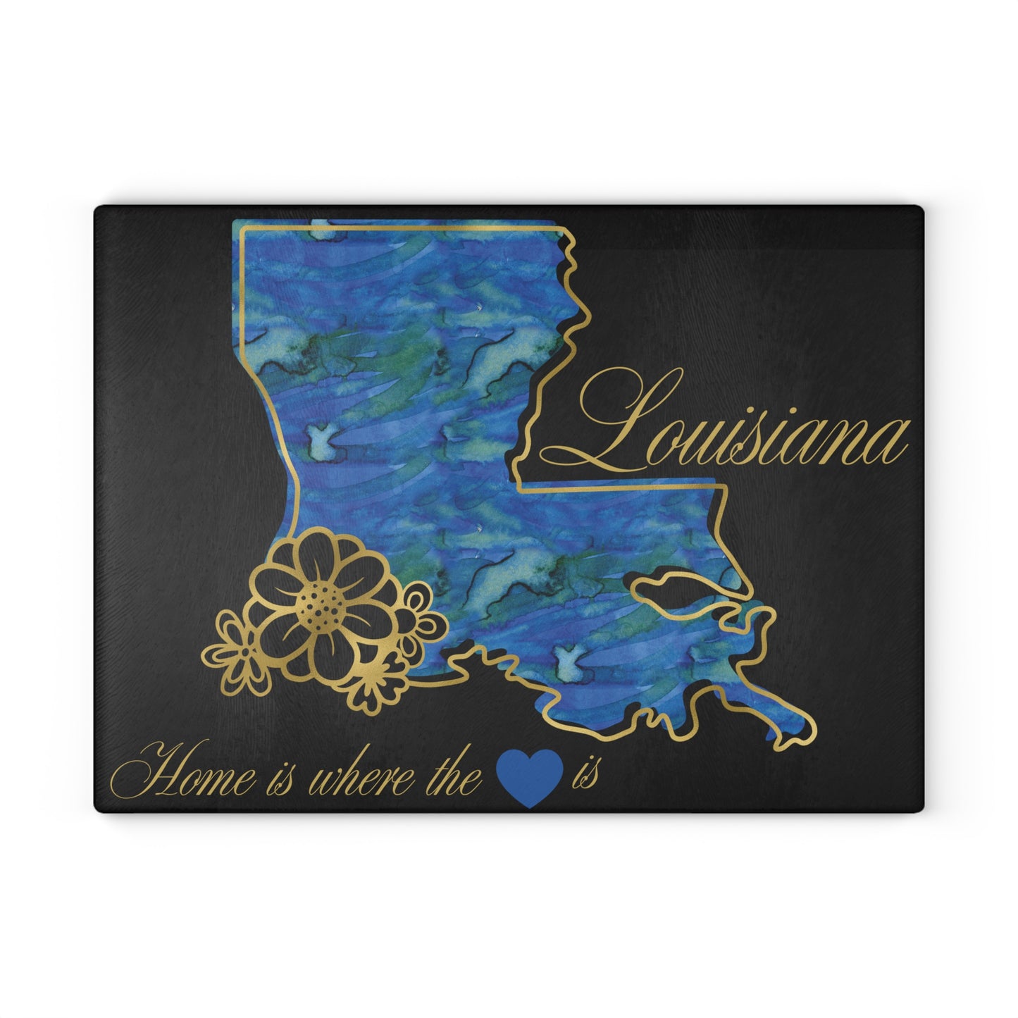 💙 Louisiana State Cutting Board – Bold Blues with Bayou Love