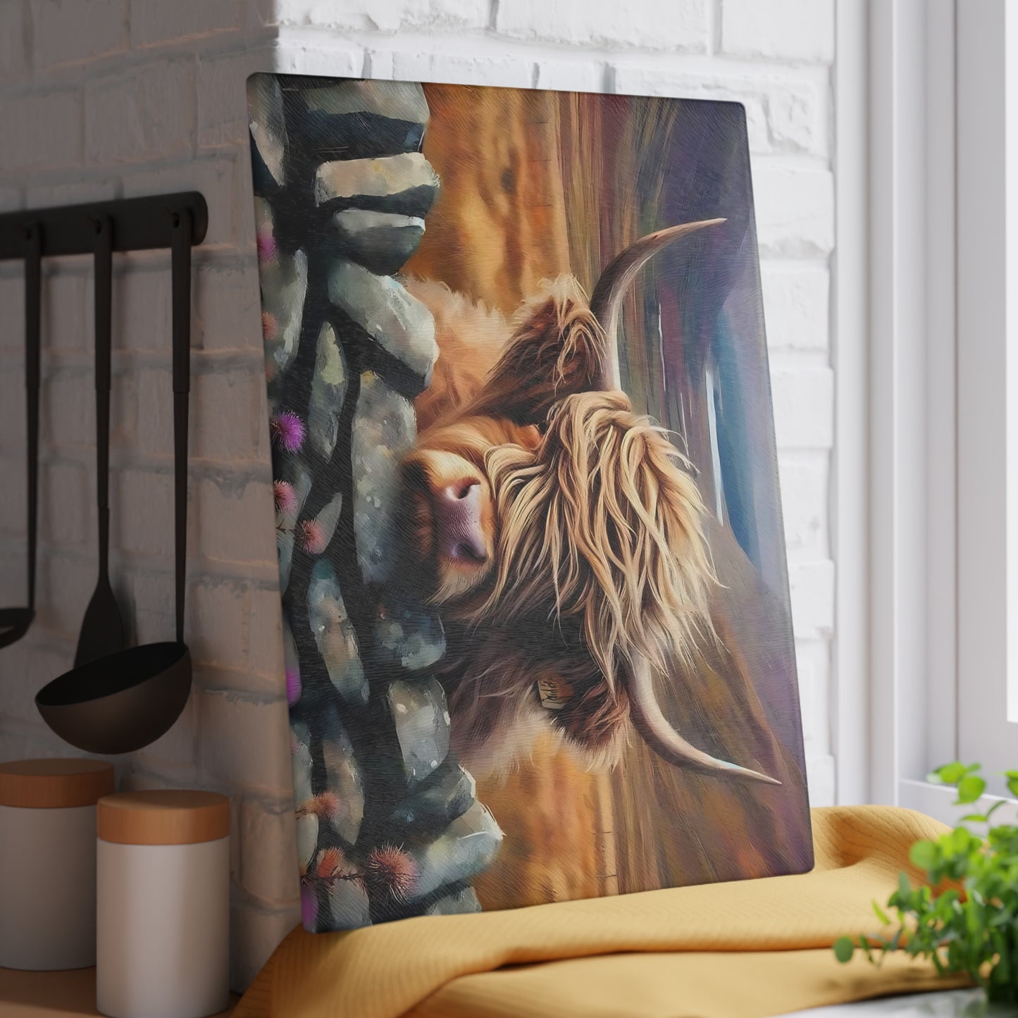 🐂🌾 Rustic Highland Cow Cutting Board – Countryside Charm for Your Kitchen Décor 🪵✨