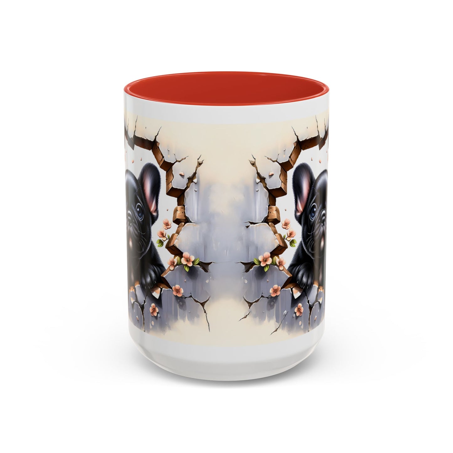 🐾☕ Black French Bulldog Puppy Accent Mug – Cute Breakthrough Pup Design ✨