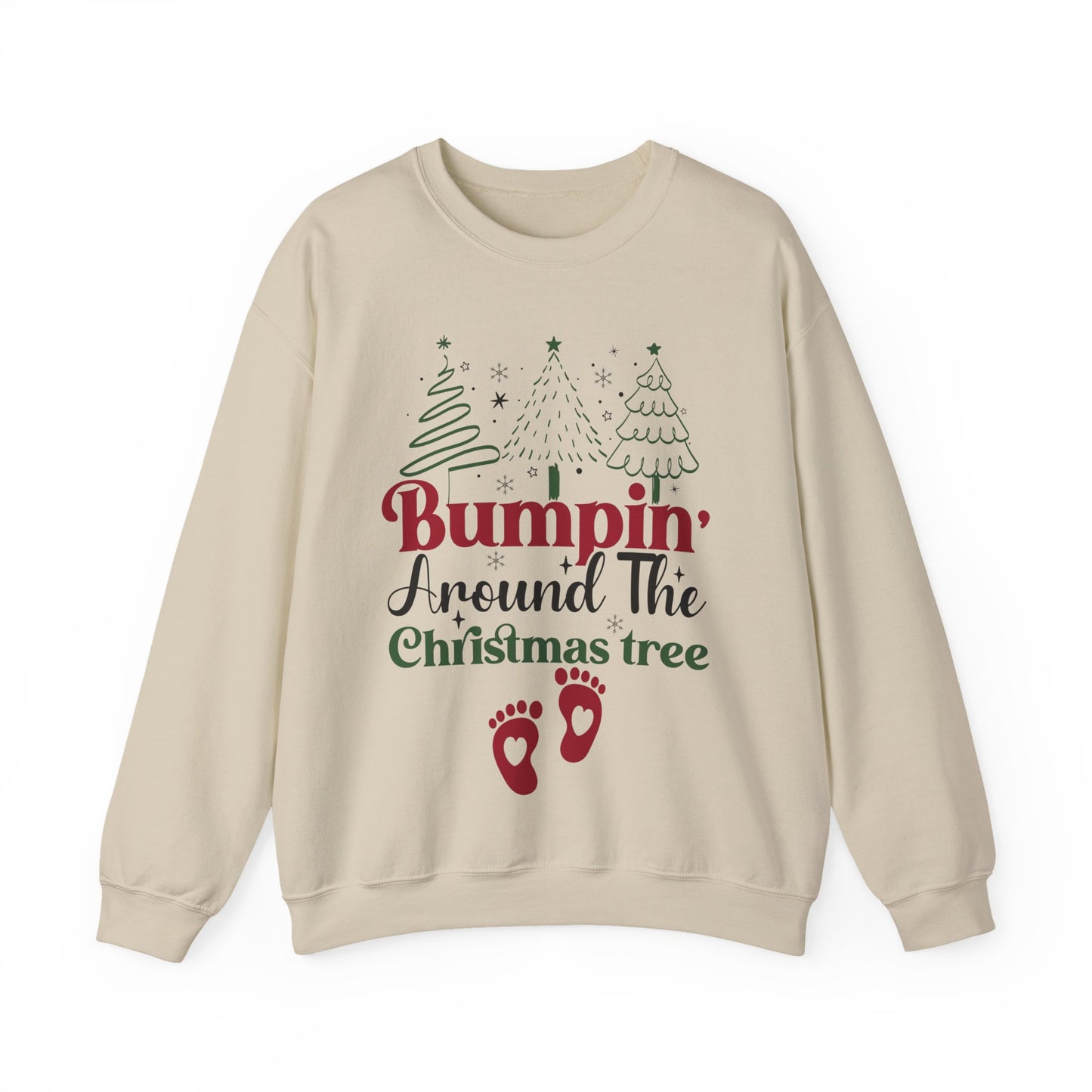 🎄👶 Bumpin’ Around the Christmas Tree Sweatshirt – Cute Holiday Maternity Top ❤️