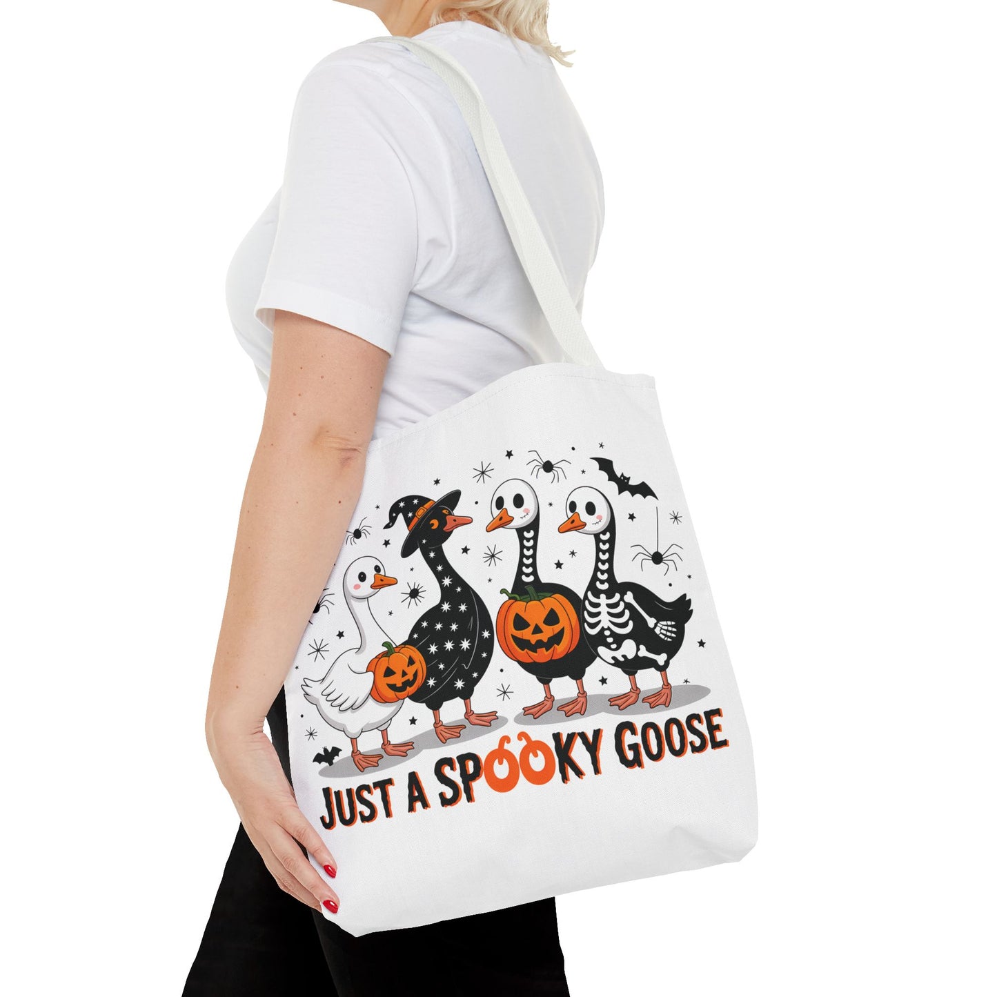 🦢 Just a Spooky Goose Tote Bag – Honkin’ Into Halloween 🎃👻