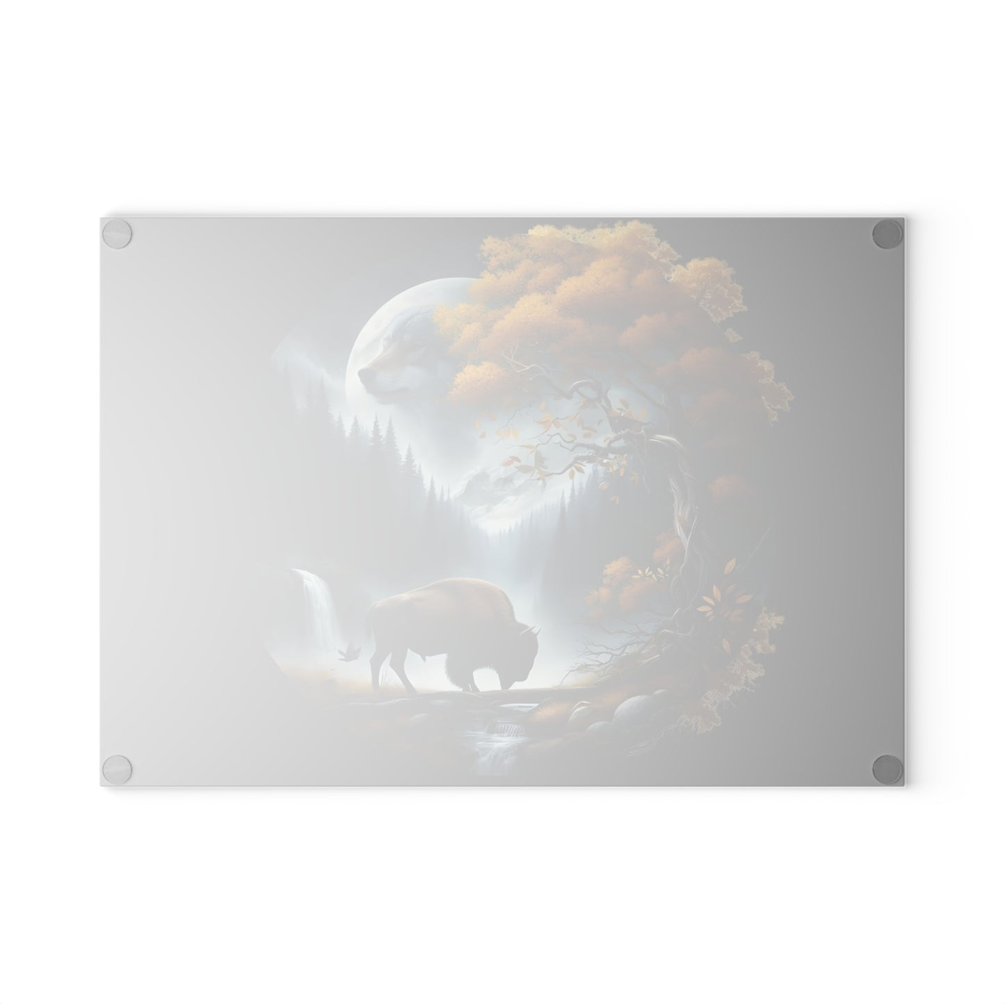 🌌 Mystic Bison Moonlight Cutting Board – Wilderness Spirit for Your Kitchen 🦬