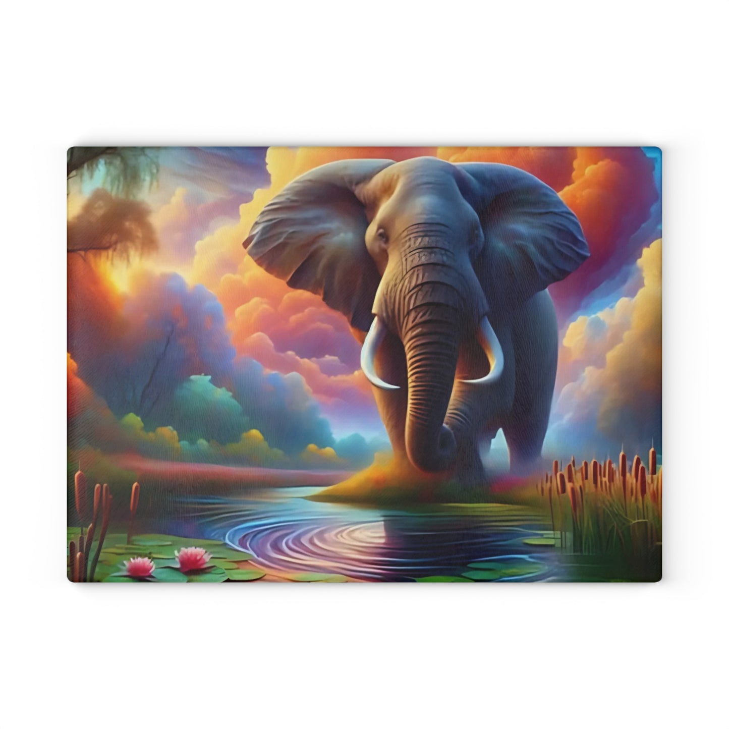 Elephant Tempered Glass Cutting Board