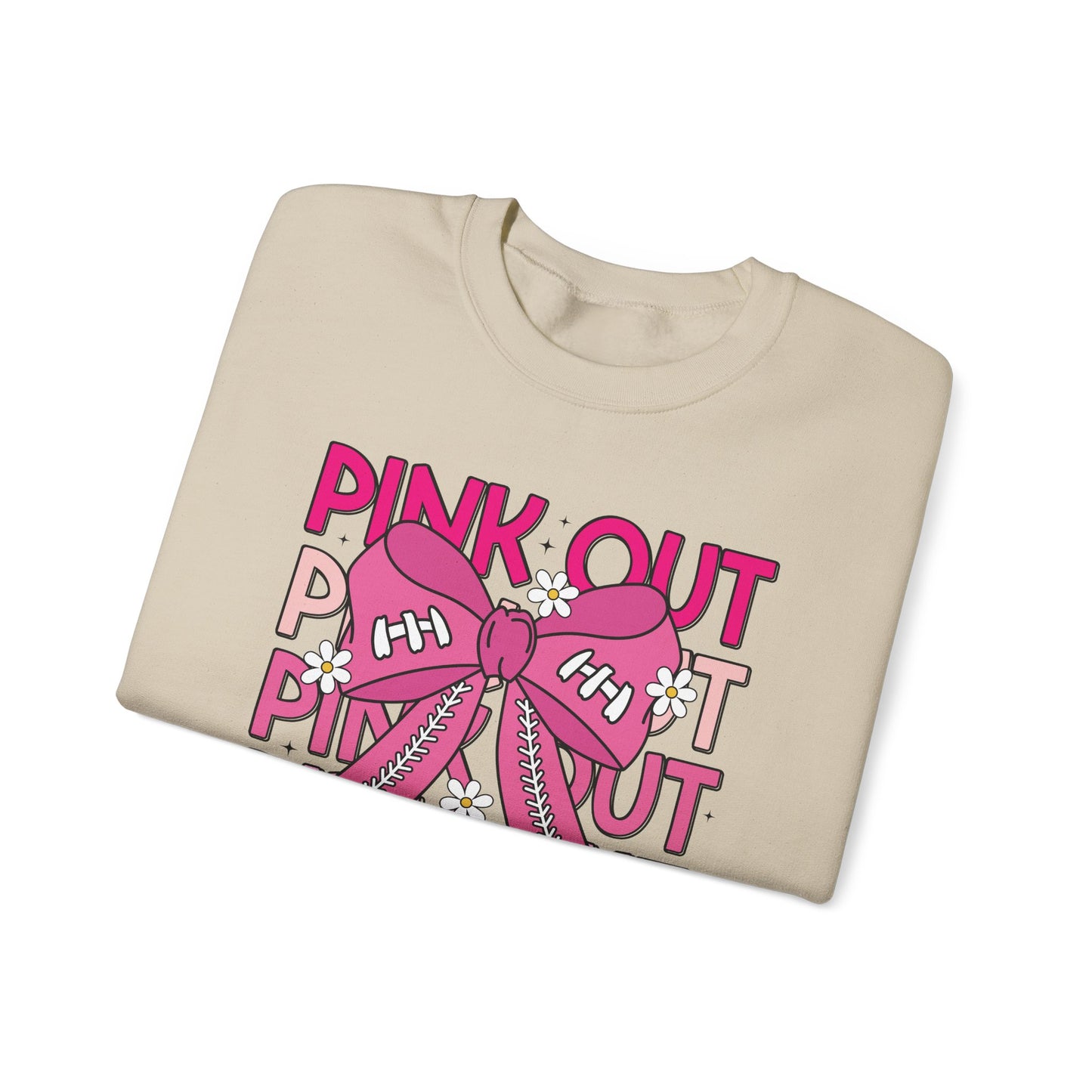 🎀🌸 Pink Out Sweatshirt – Cheer Bow Breast Cancer Awareness