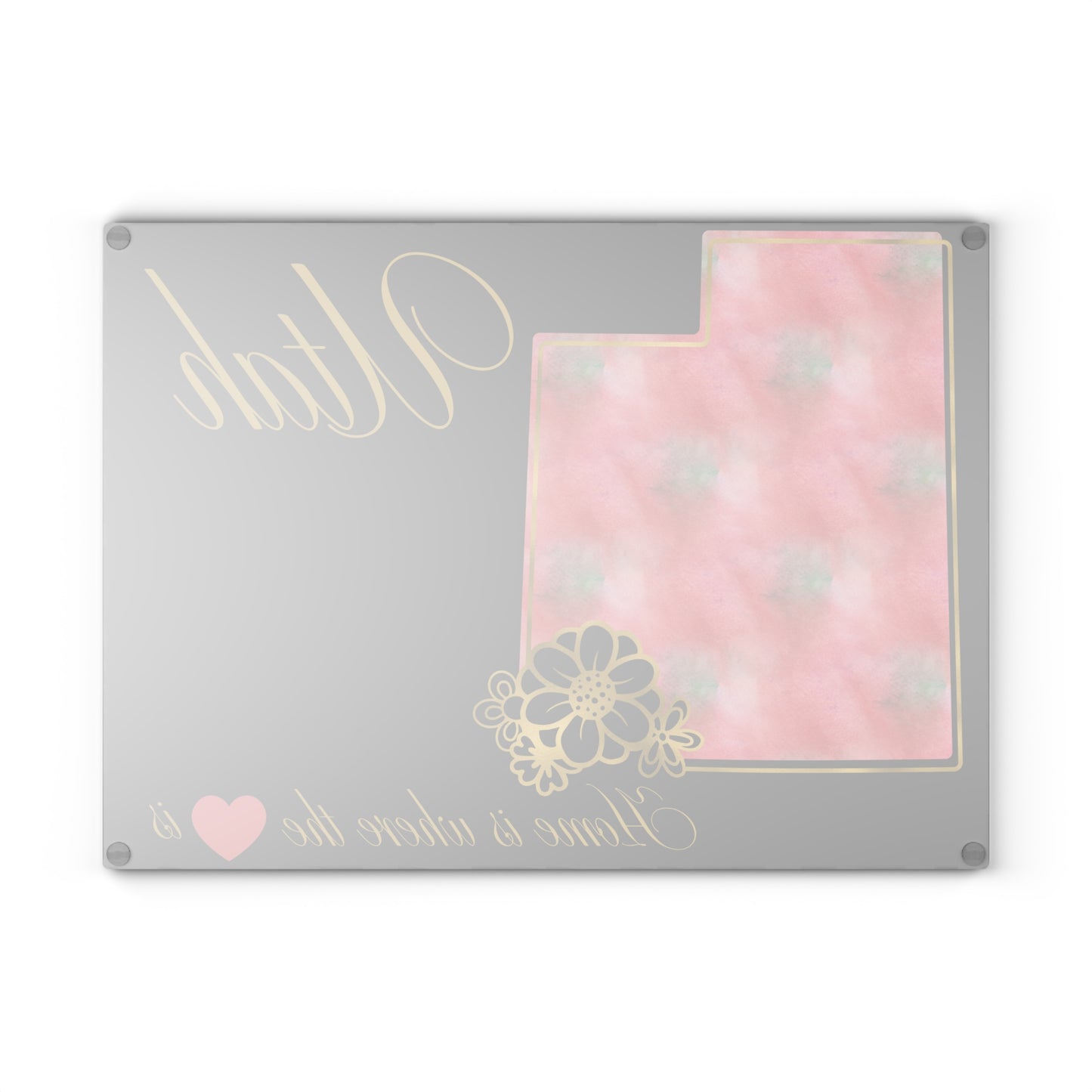 🌺 Utah Floral State Cutting Board – Canyon Blush Elegance in Every Slice 🌄