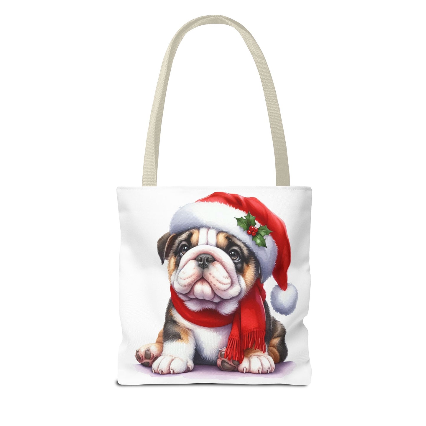 🎅 Bulldog Christmas Tote Bag – Cozy Holiday Style for Dog Lovers 🐾