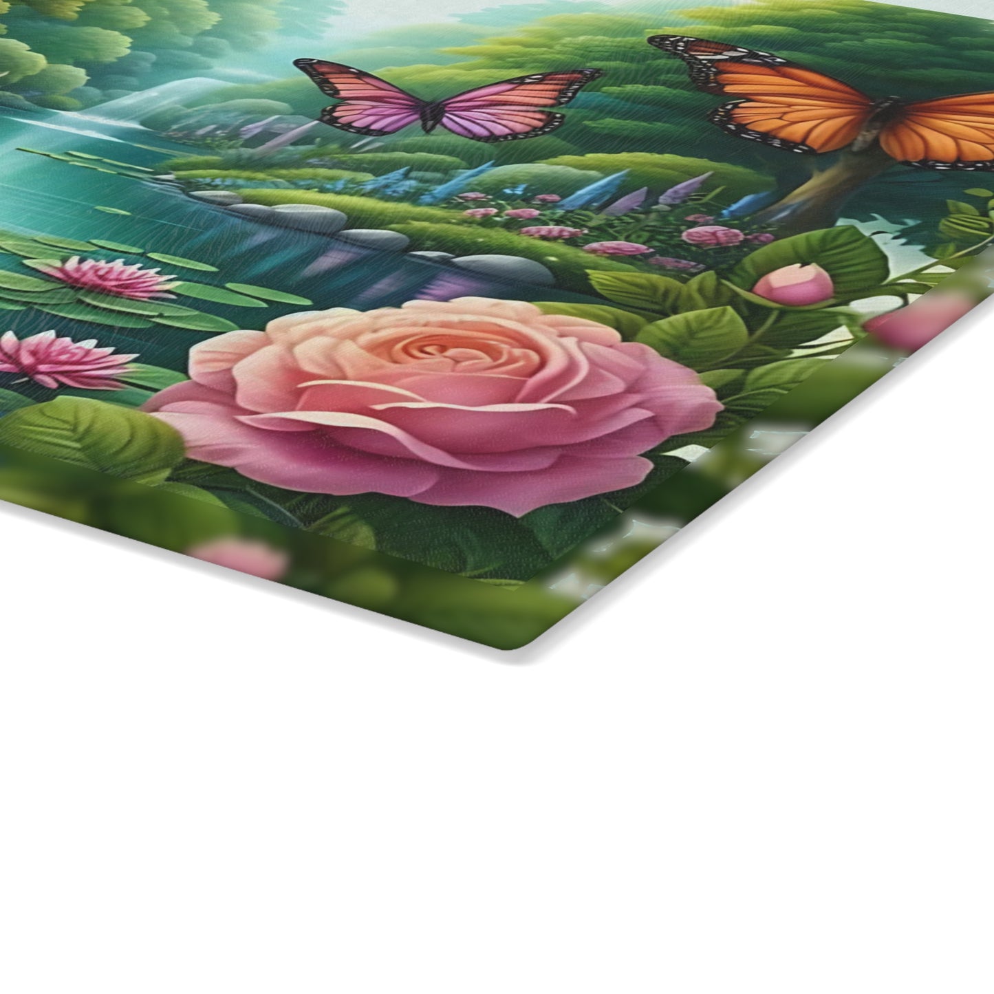 Peacock decor, butterfly decor, cutting board, kitchen decor, kitchen art, serving board, peacock gift, butterfly gift, floral cutting board