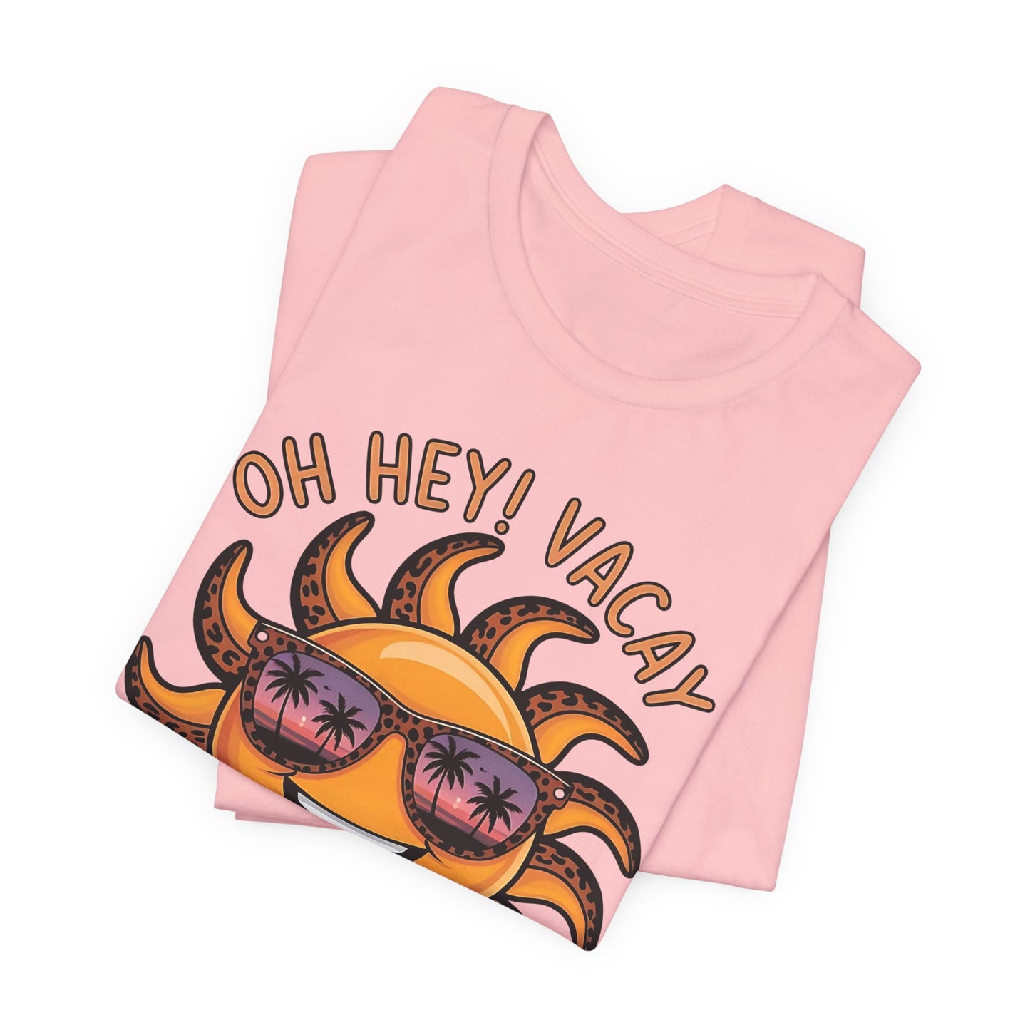 ☀️ ¡Hola! Camiseta de vacaciones – Sol sonriente con gafas de sol | Camiseta gráfica de verano para mujer