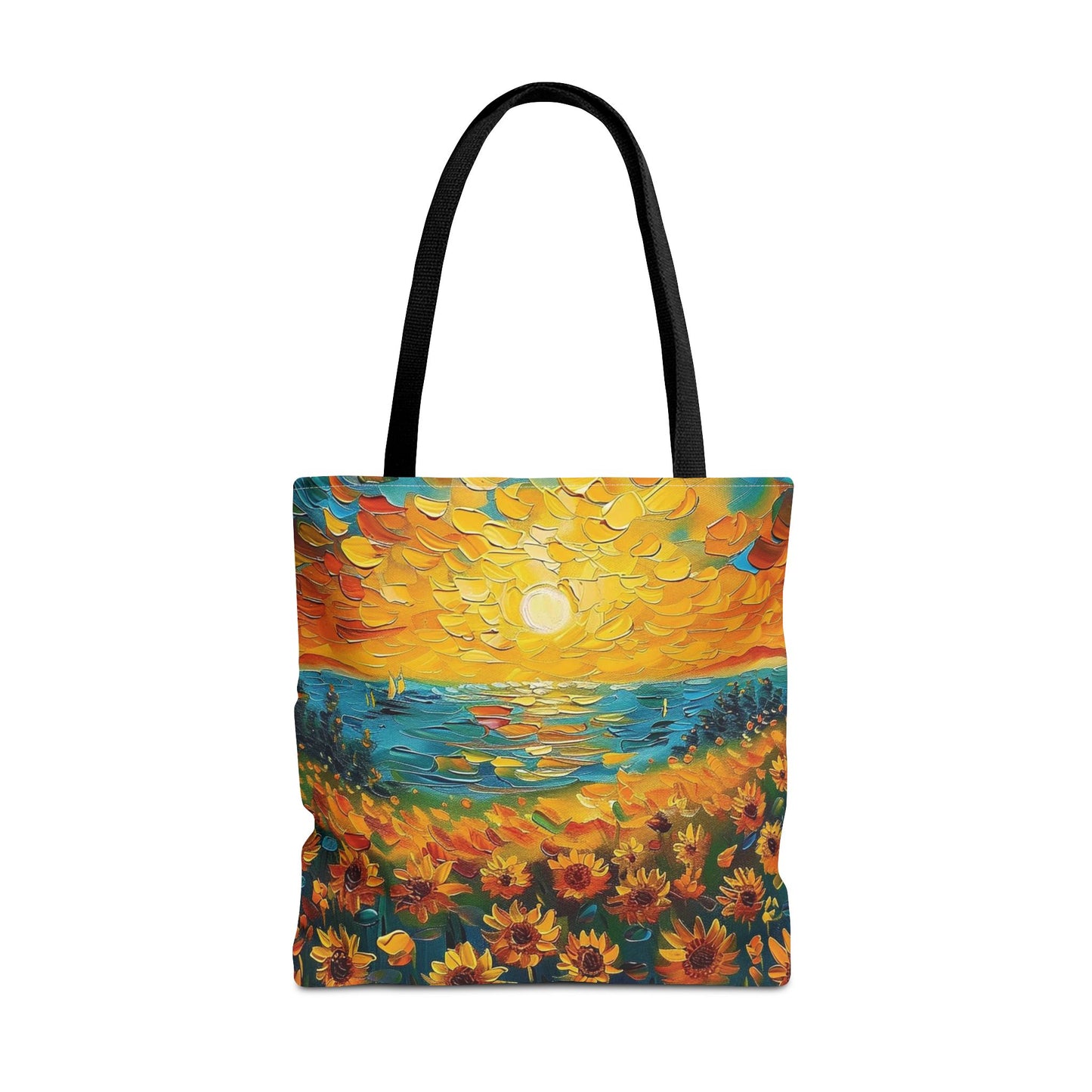 🌻 Girasoles al Atardecer – Bolso Tote Vibrante y Artístico 🌅