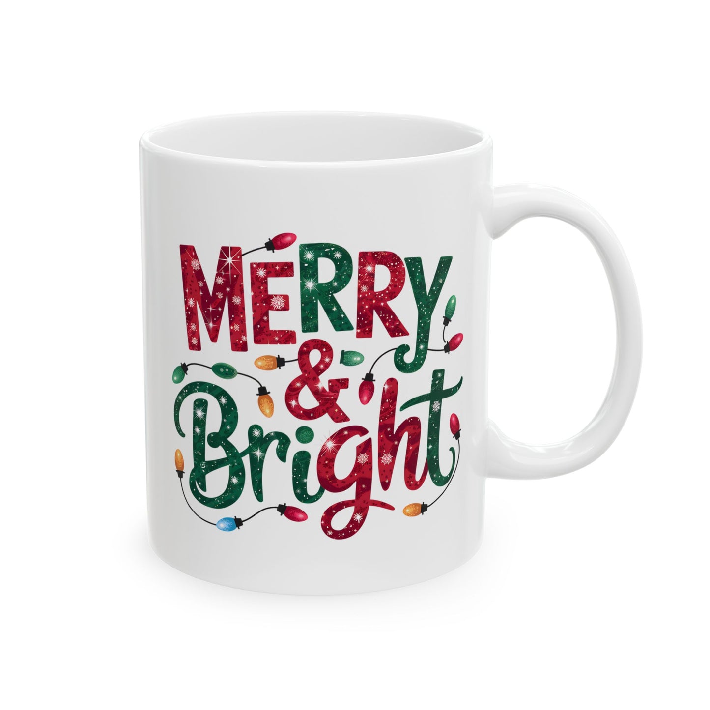 🎄 Merry & Bright Christmas Lights Mug – Festive Cheer in Every Sip! ☕