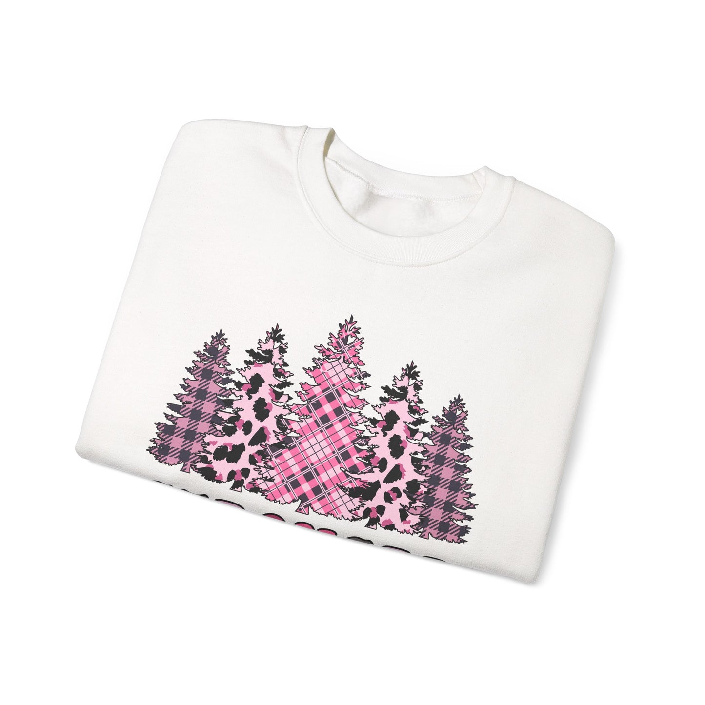 🌲💗 Stronger Than Cancer Pink Trees Sweatshirt – Breast Cancer Awareness Crewneck