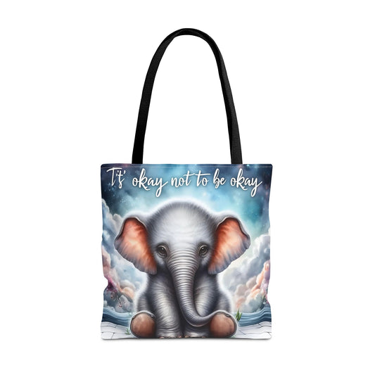 Bolsa de mano con elefante “Está bien no estar bien”: un suave recordatorio con un diseño delicado y caprichoso.