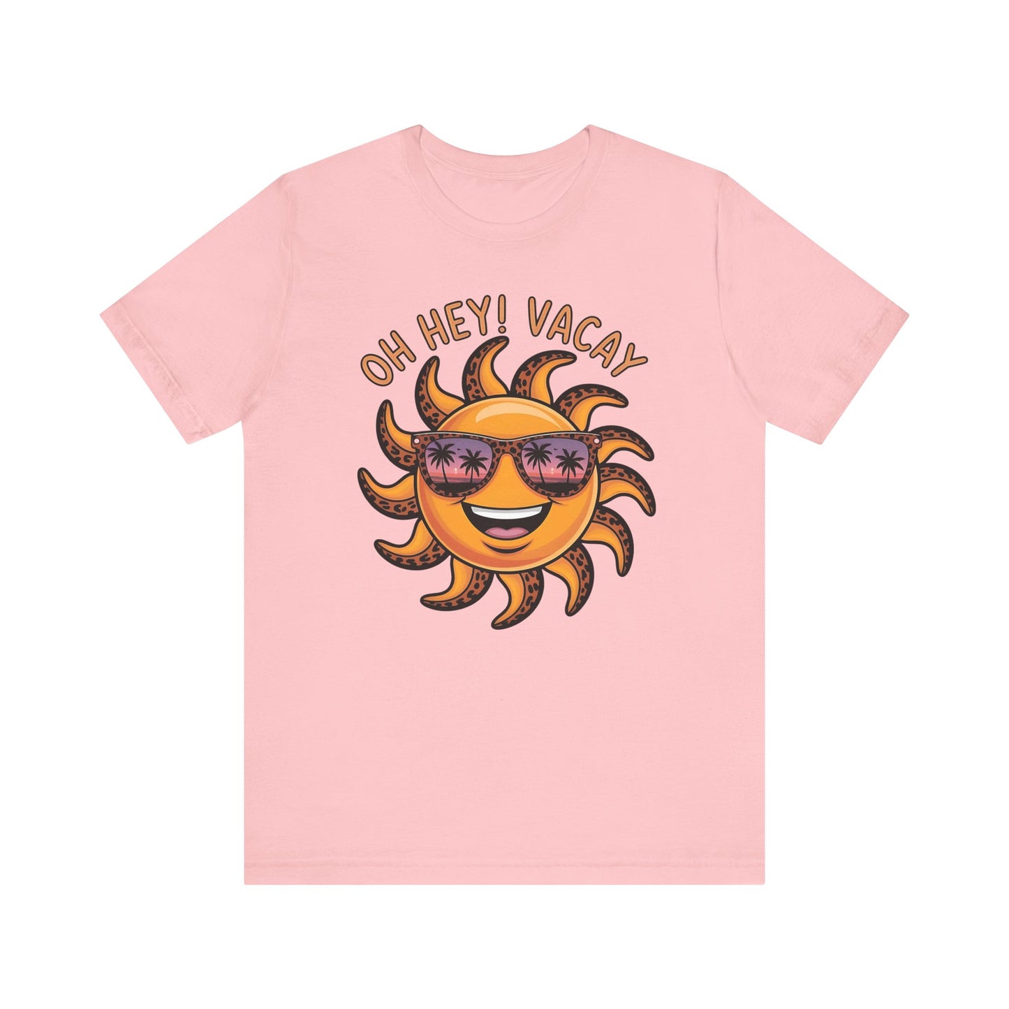 ☀️ ¡Hola! Camiseta de vacaciones – Sol sonriente con gafas de sol | Camiseta gráfica de verano para mujer