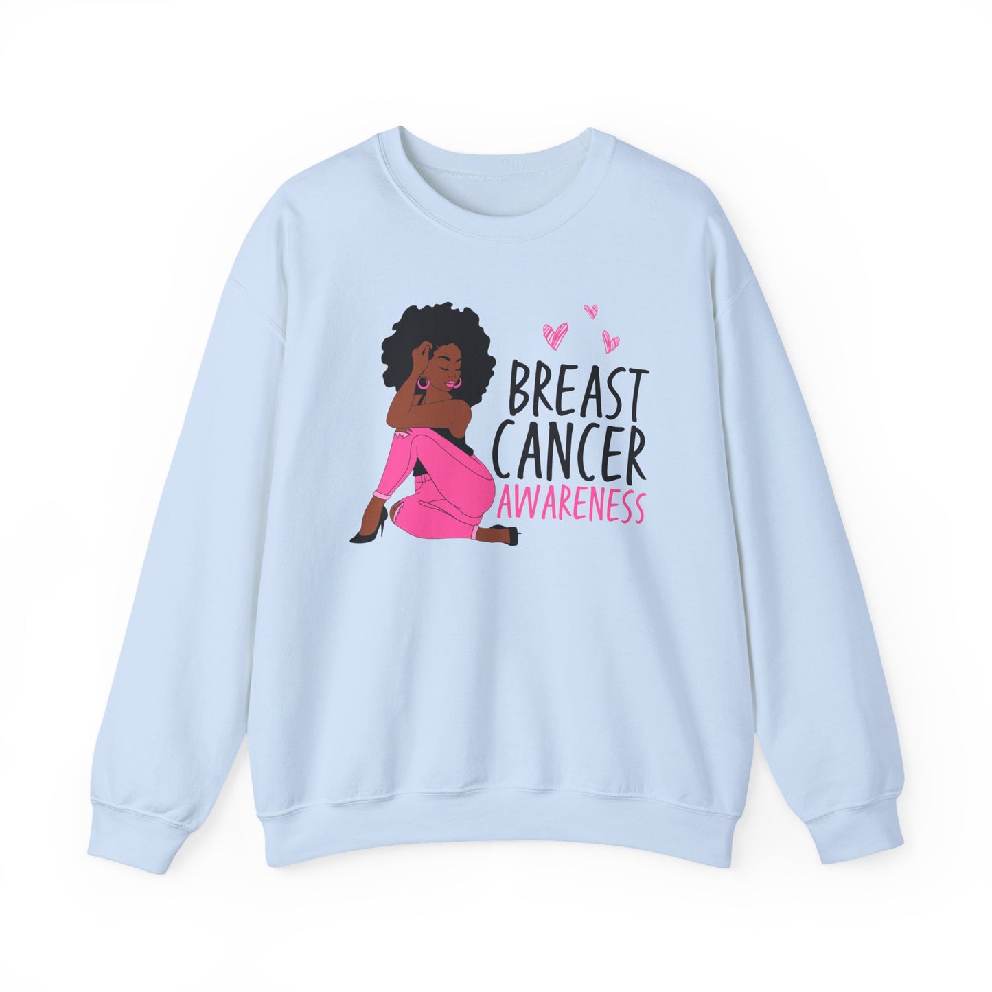 💕✨ Pink Awareness Woman Sweatshirt – Elegant Breast Cancer Support Crewneck