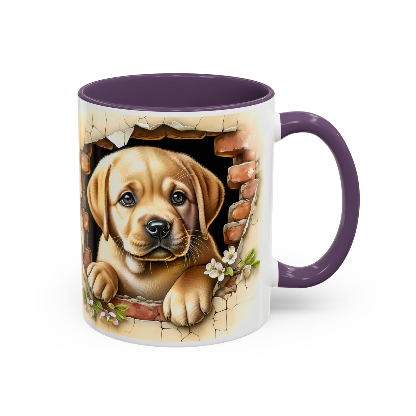 🐶☕ Labrador Puppy Peek Accent Mug – Sweet Yellow Lab Lover Gift ✨💛