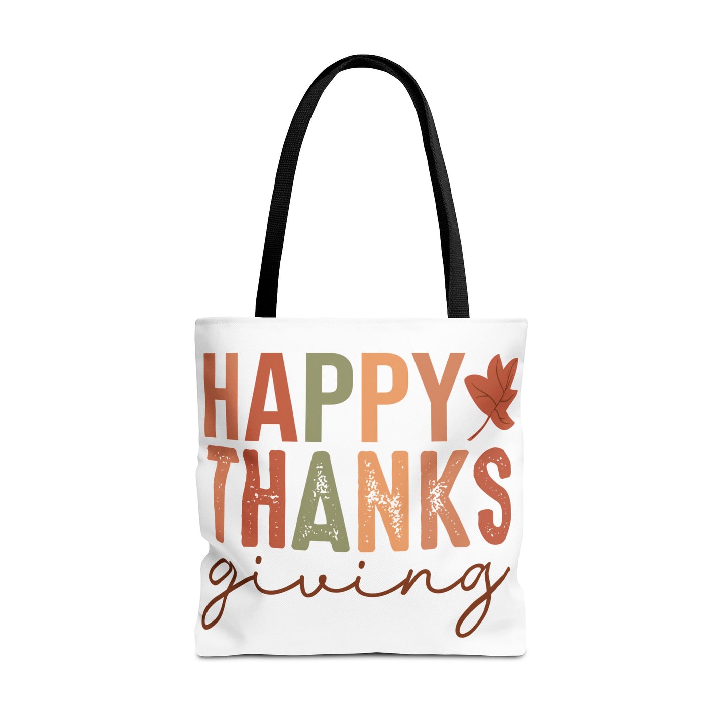🍁 Rustic Happy Thanksgiving Tote Bag – Simple Charm for the Season 🍂🧡