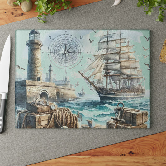 Tabla de cortar náutica, Decoración de cocina costera, Regalo para casa de playa, Decoración con temática oceánica, Elementos esenciales para casa de playa, Decoración inspirada en el océano, Regalo de playa único