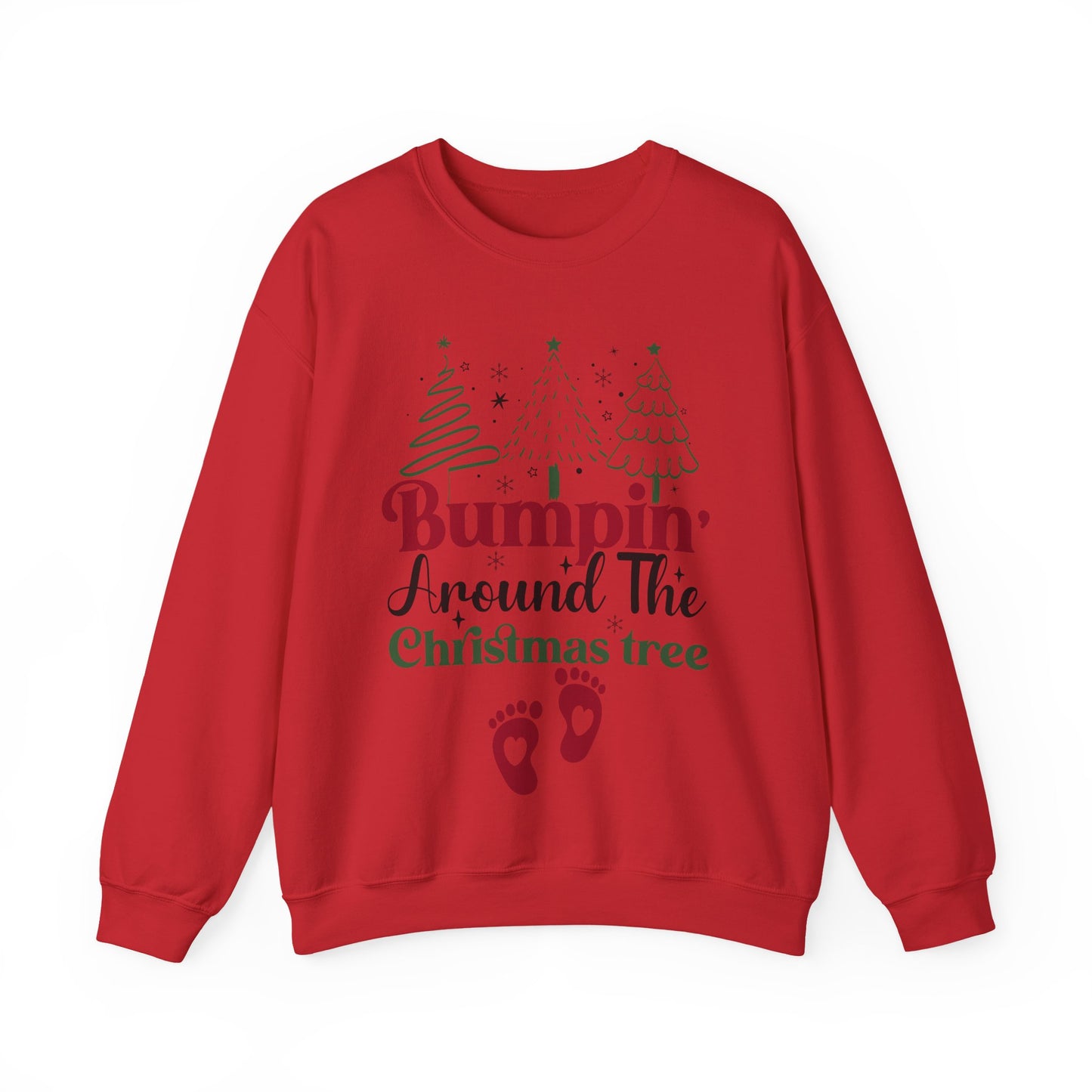 🎄👶 Bumpin’ Around the Christmas Tree Sweatshirt – Cute Holiday Maternity Top ❤️