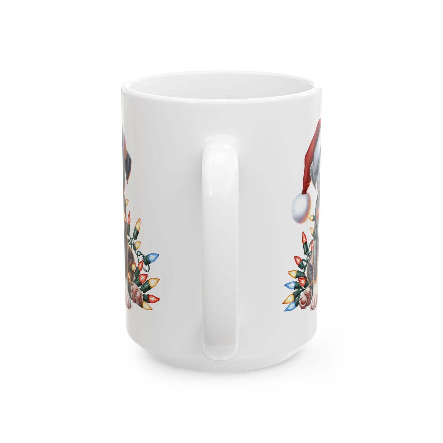🎄 Pitbull Christmas Lights Mug – Holiday Cheer for Dog Lovers 🐾