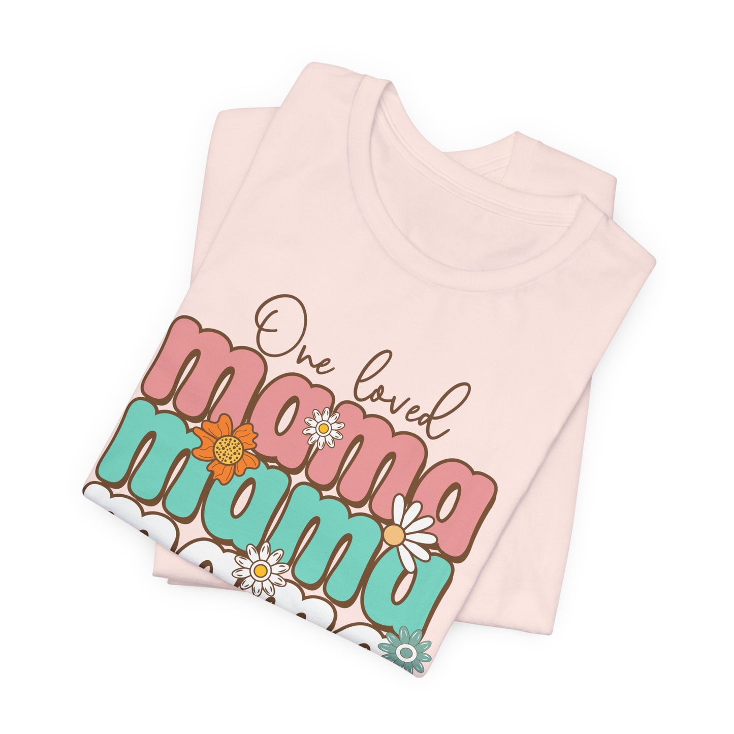 👕 Mama, Mama, Mama, Mama Boho-Style T-Shirt – Joyful Chaos of Motherhood 🌿