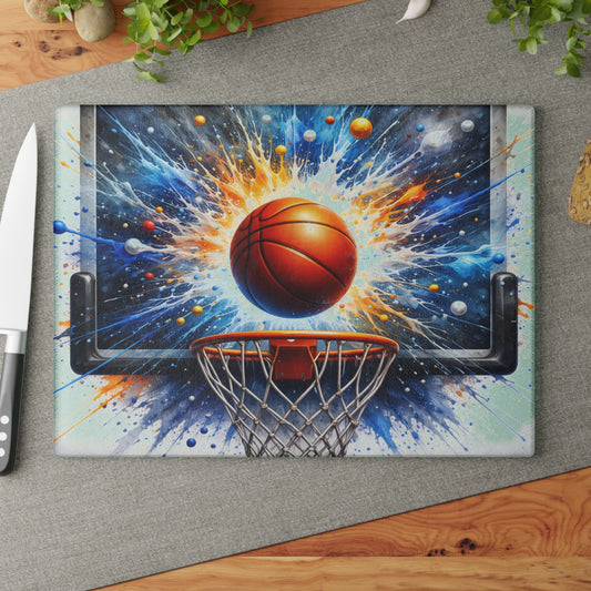 Basketball Splash Art Cutting Board – Slam Dunk Style for Your Kitchen