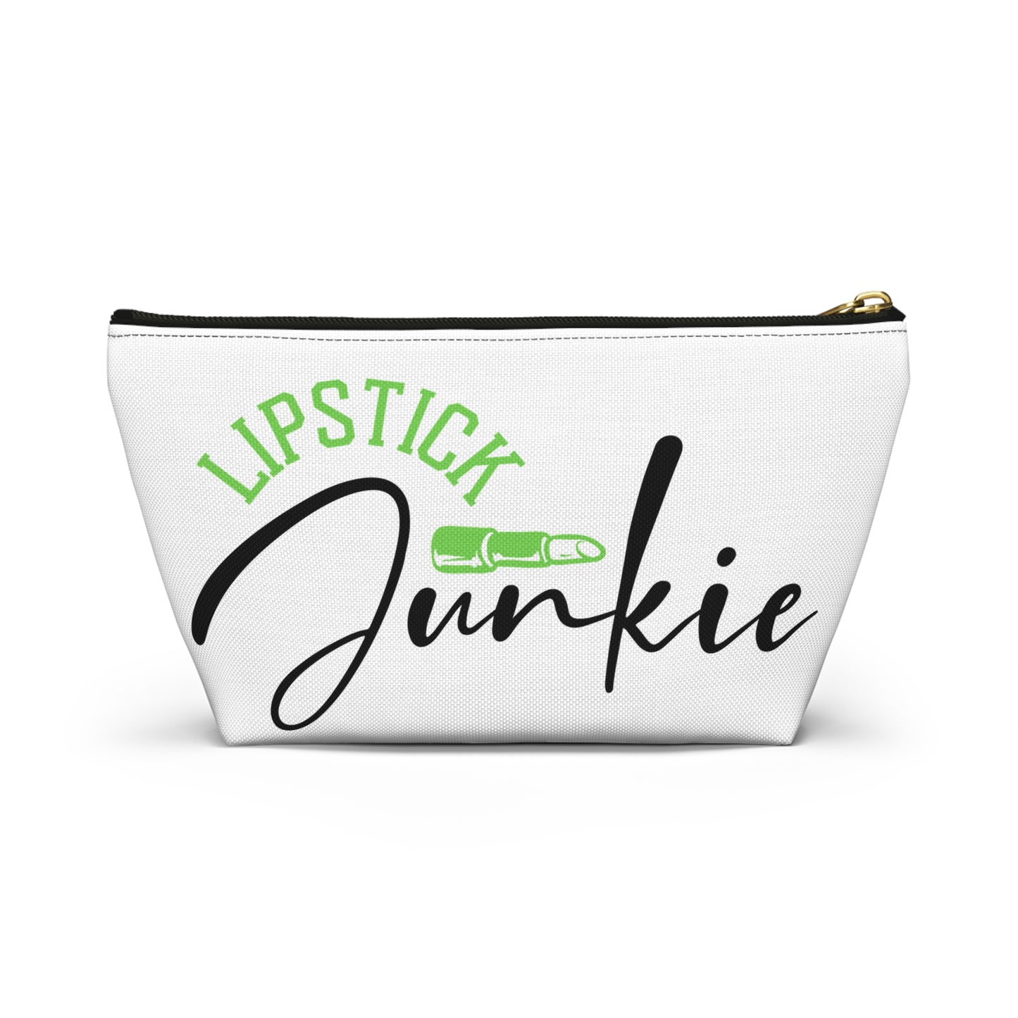Accessory Pouch – "Lipstick Junkie" Green Makeup Bag