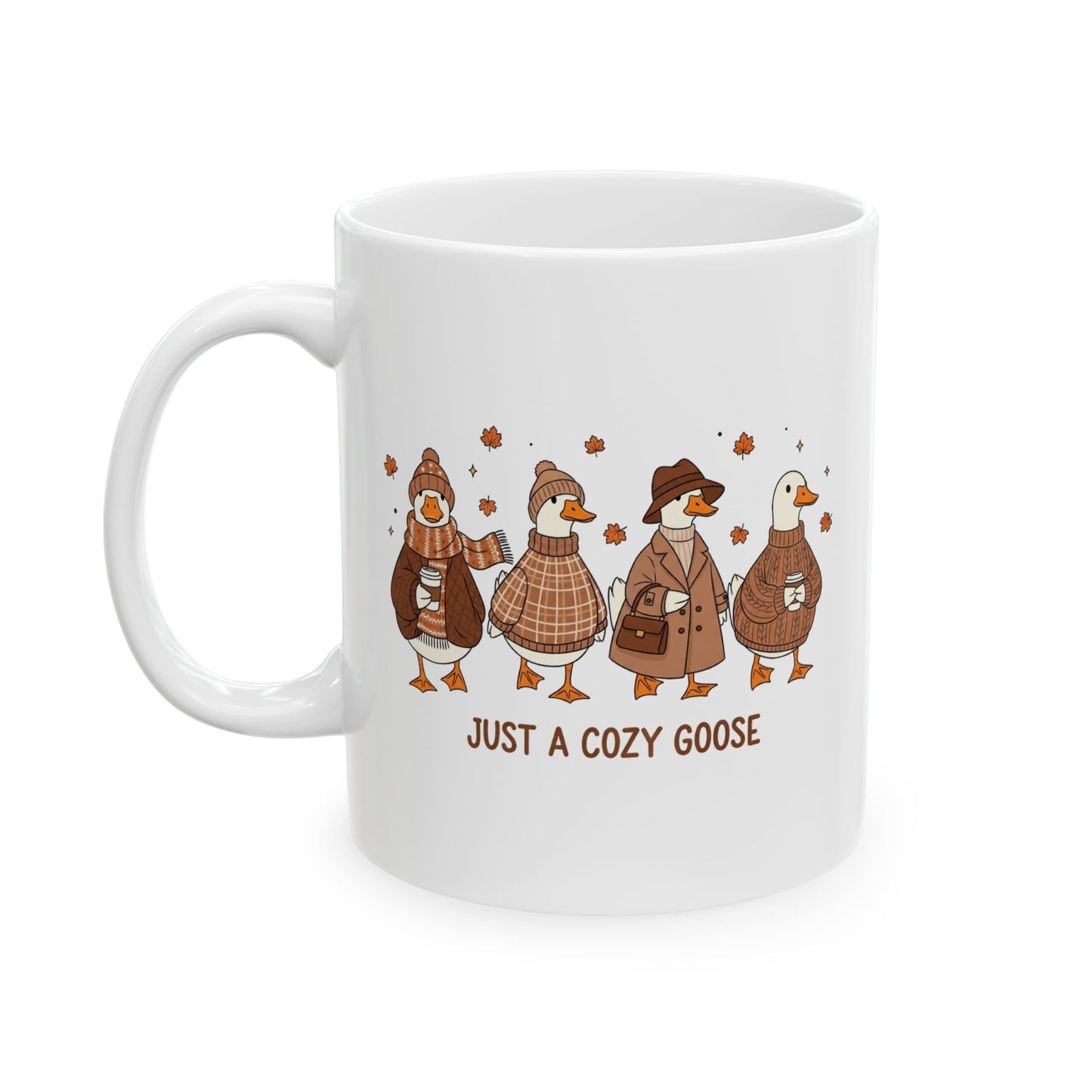 🪿🍂 Just a Cozy Goose Mug – Autumn Goose Coffee Cup ☕🧣