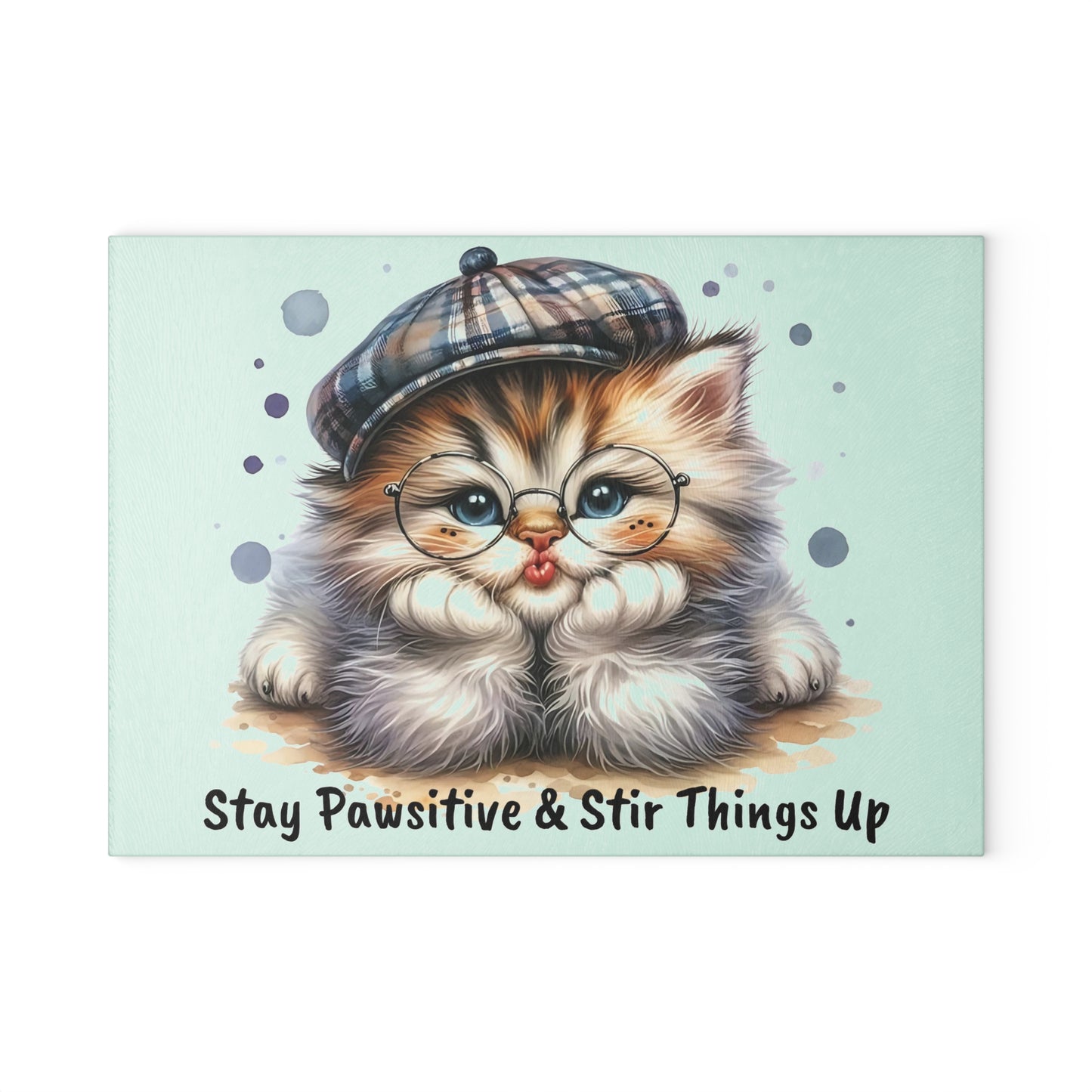 🐾😸 Stay Pawsitive Cat Cutting Board – Whiskered Wisdom & Cozy Kitchen Charm