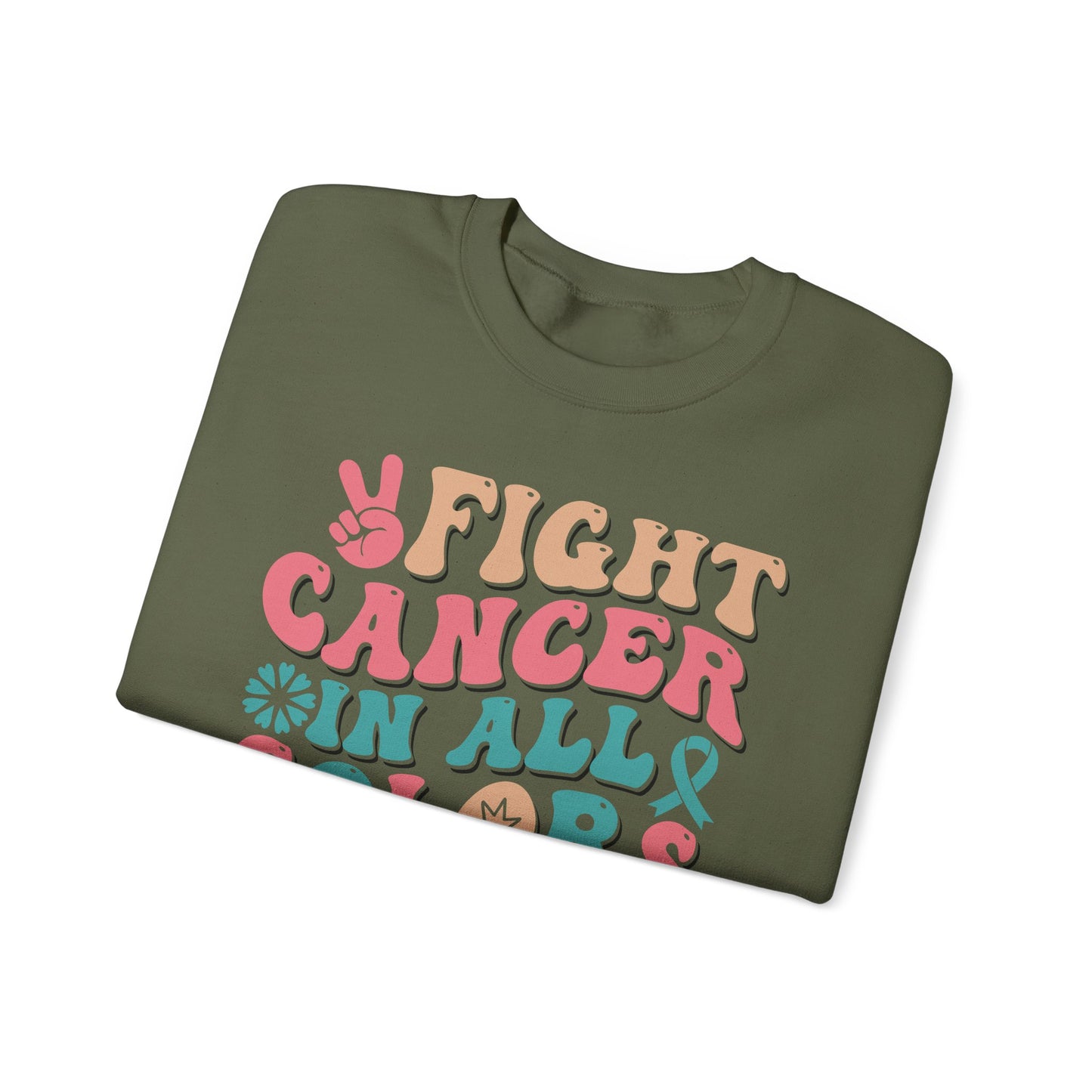 🌈✌️ Fight Cancer in All Colors Sweatshirt – Multi-Awareness Support Crewneck