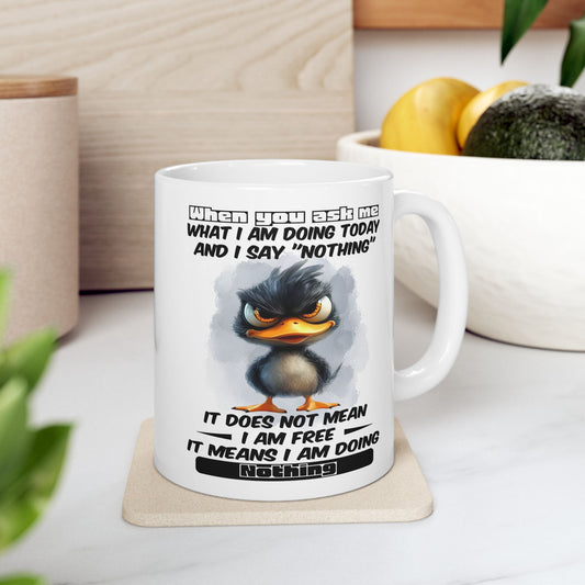 Taza del pato gruñón “No estoy haciendo nada”: ¡adopta la vida tranquila con estilo!