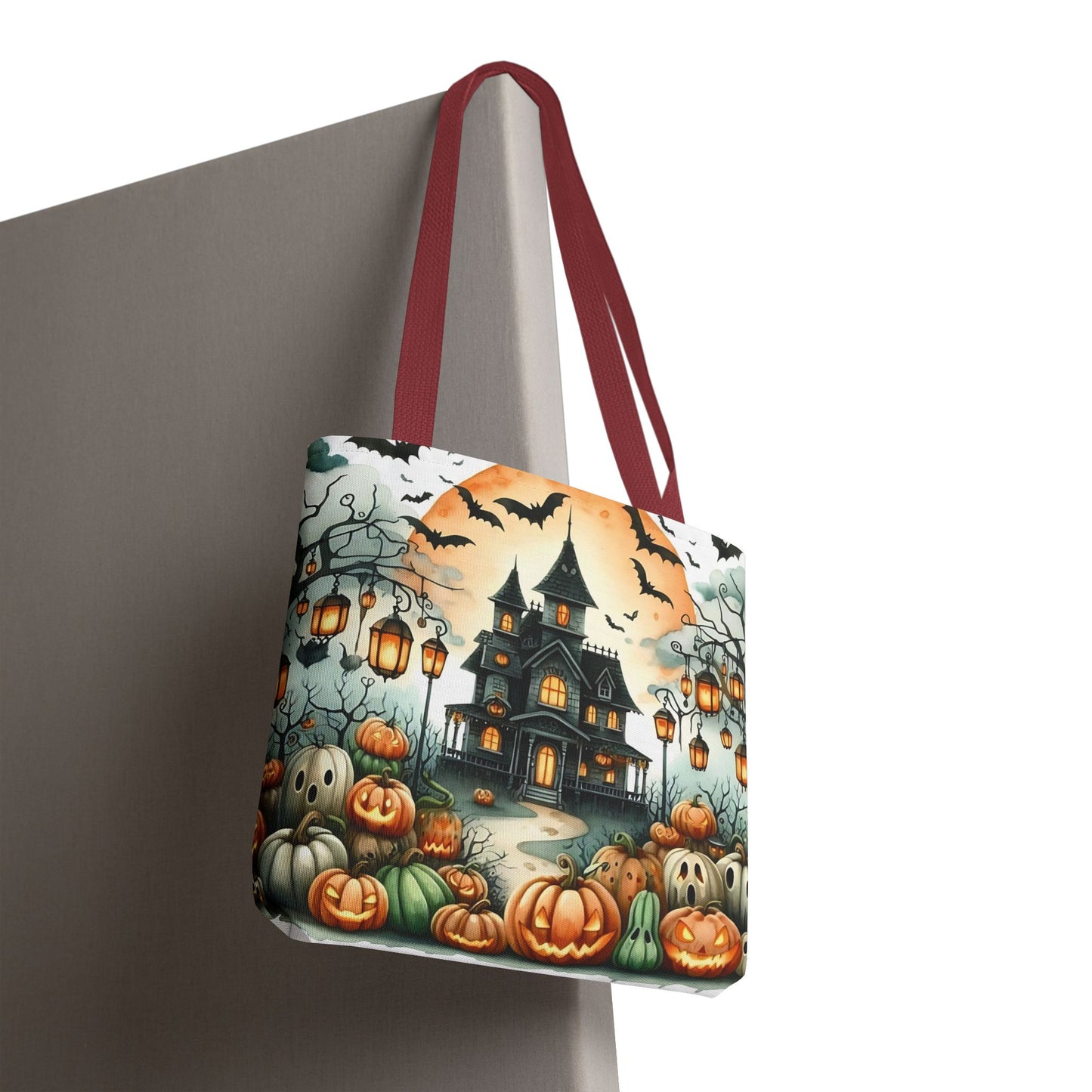 🏚️ Haunted House Halloween Tote Bag – Spooky Nights & Pumpkin Delights 🎃🖤