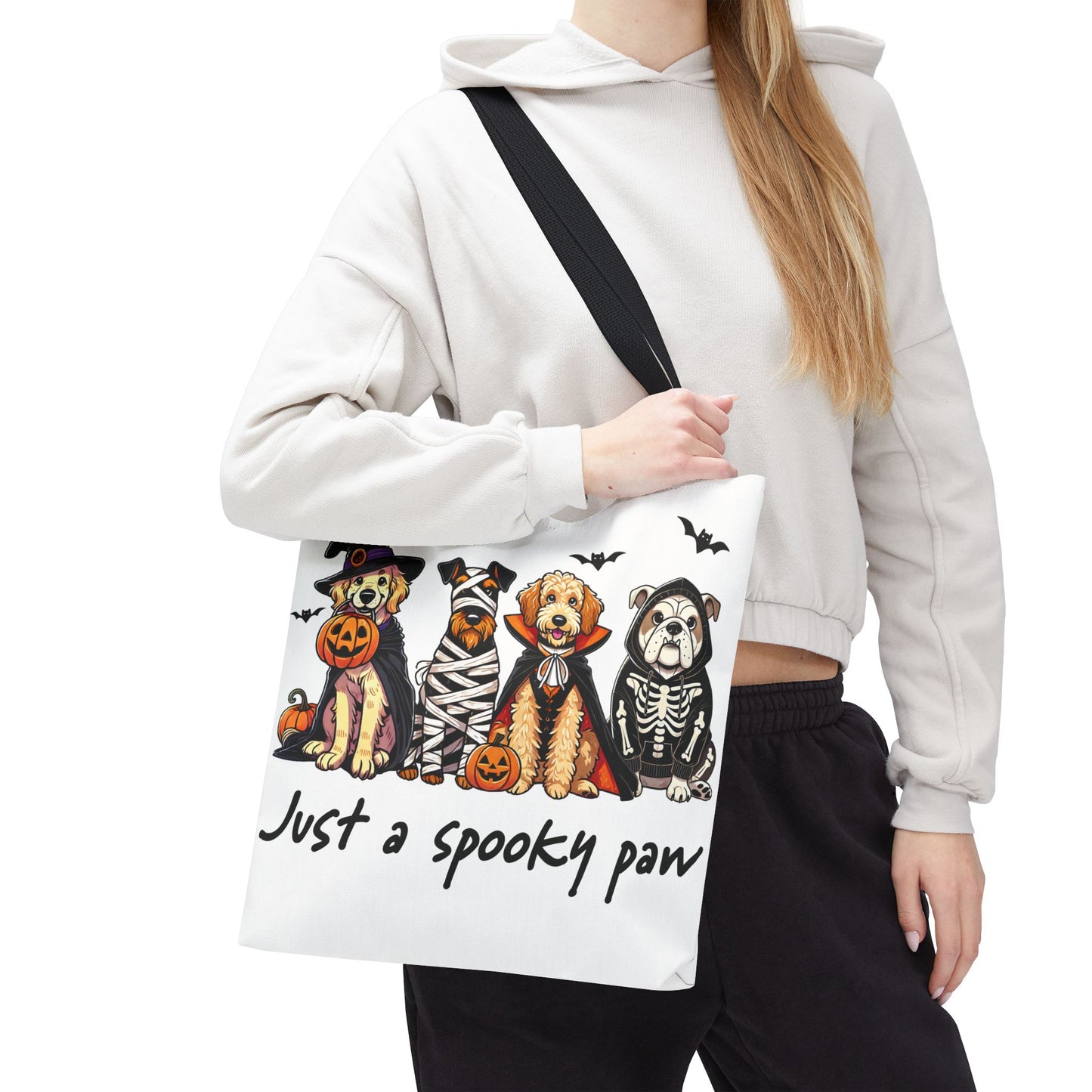 🐾 Spooky Paws Halloween Tote Bag – Doggone Cute Halloween Style 🎃