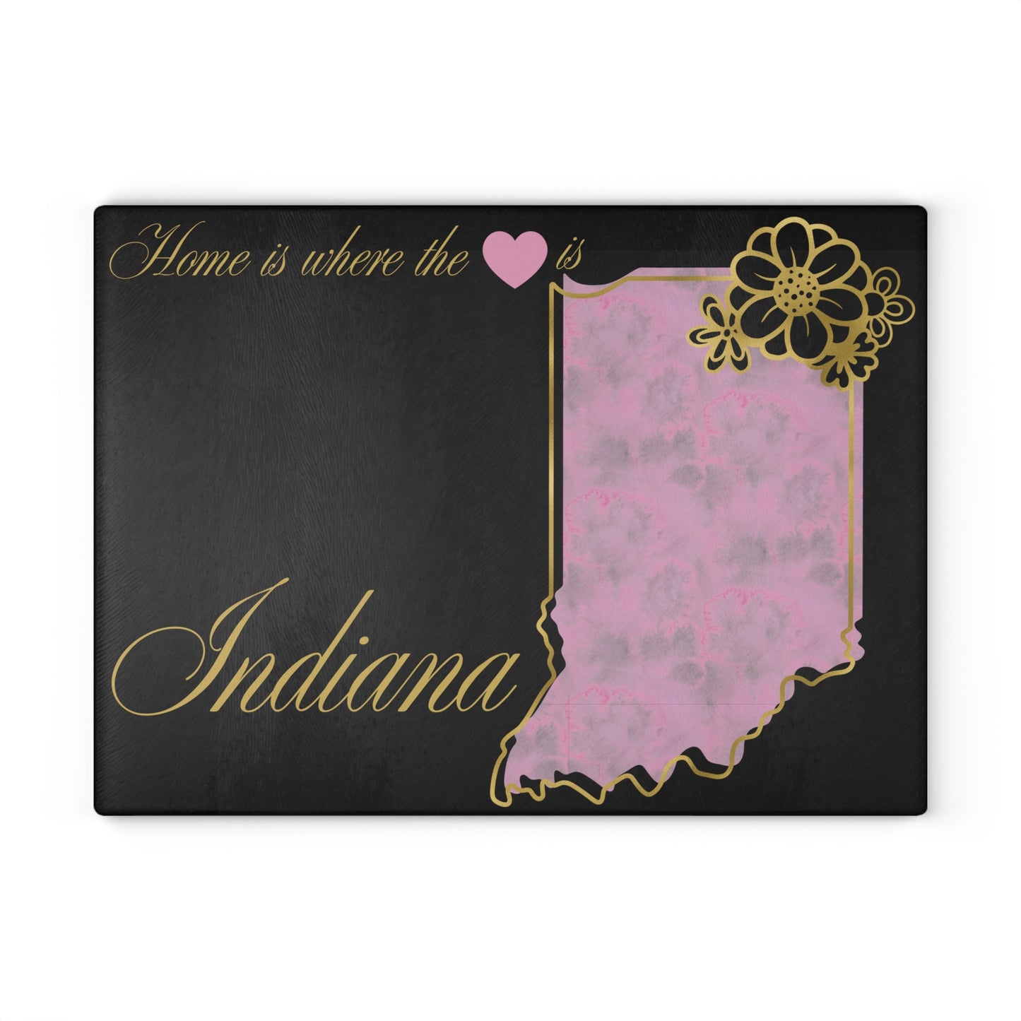 💗 Indiana State Cutting Board – Blushing Florals & Heartfelt Charm