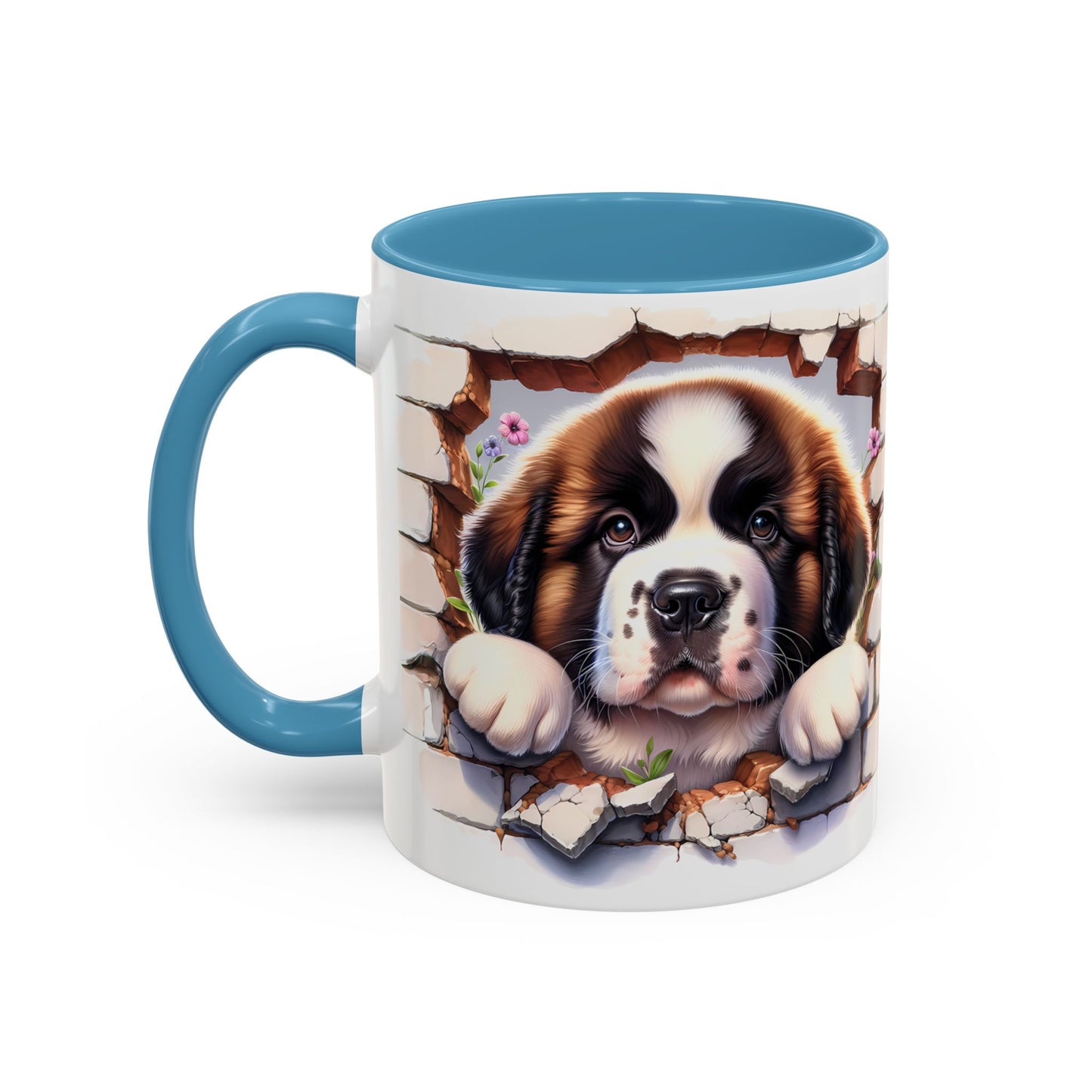 🐾☕ St. Bernard Puppy Peek Accent Mug – Gentle Giant Pup Lover Gift ✨❤️