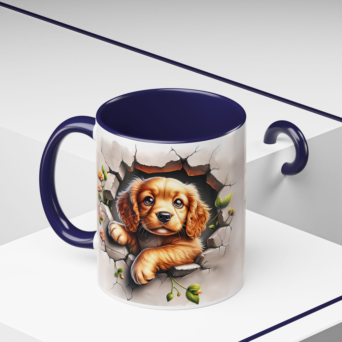🐾 Cocker Spaniel Puppy Accent Mug – Sweet Fluffy Pup Coffee Cup ☕🤎