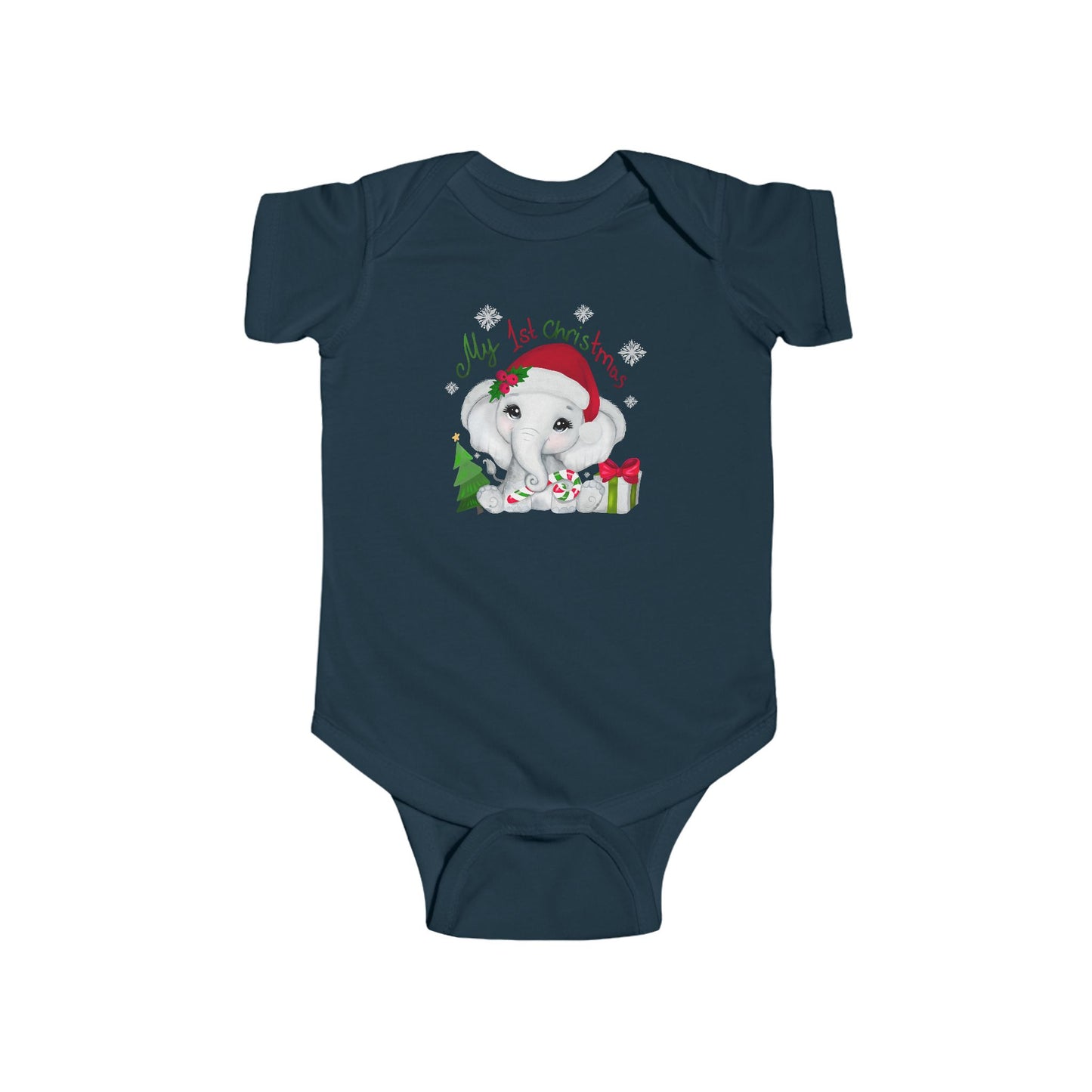 🎄🐘 My 1st Christmas Elephant Baby Onesie – Sweet Holiday Keepsake ✨🍼